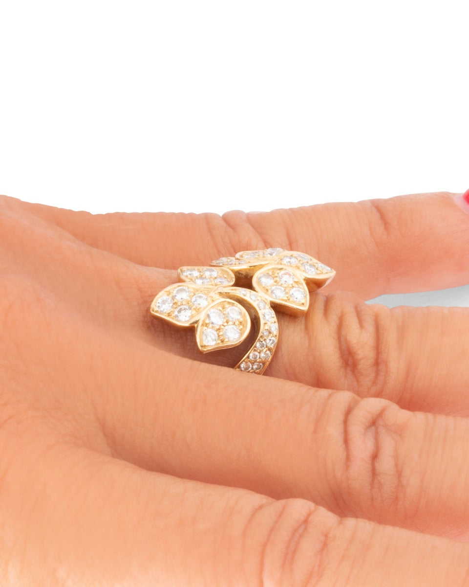 OJPerrin 18K yellow gold and diamond ring