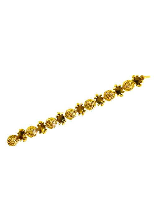 O.J Perrin bracelet vintage en or jaune et oeil de tigre - Maison Eloe