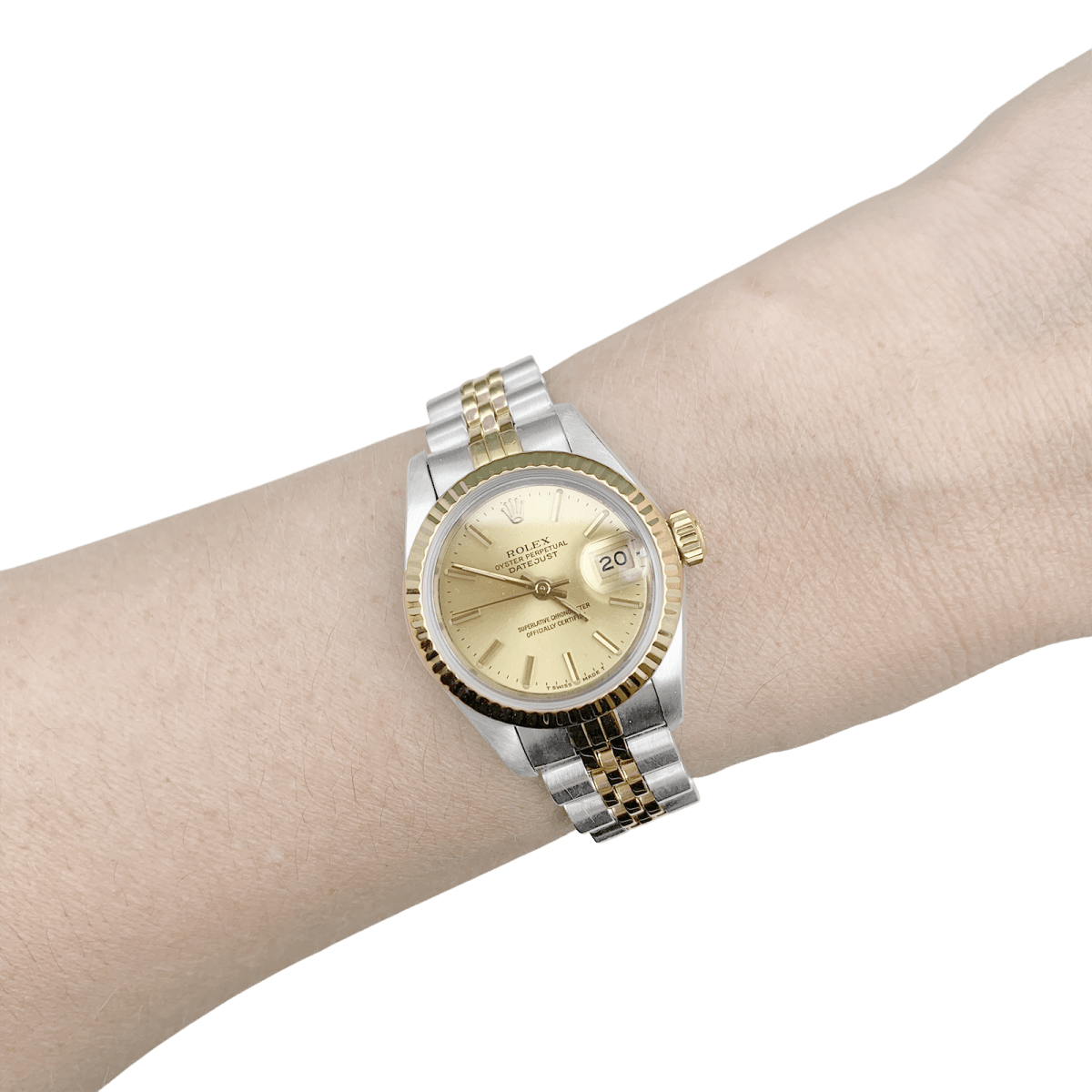 Montre Rolex "Oyster Perpetual Datejust" 69173 acier, or Vintage - Maison Eloe