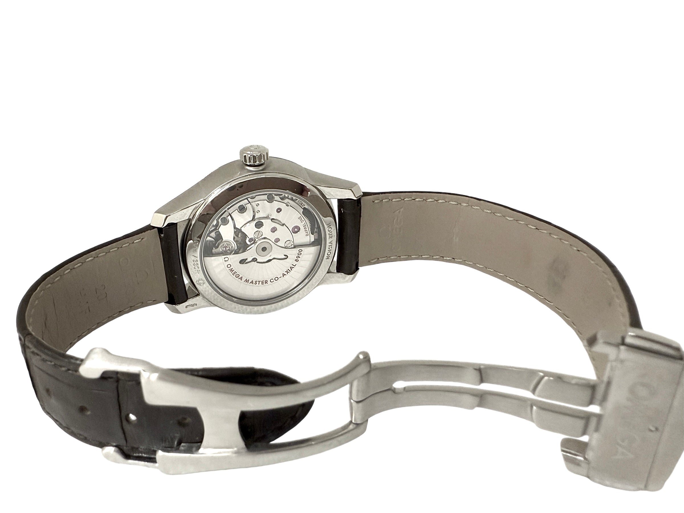 Omega De Ville watch in steel on leather, full set