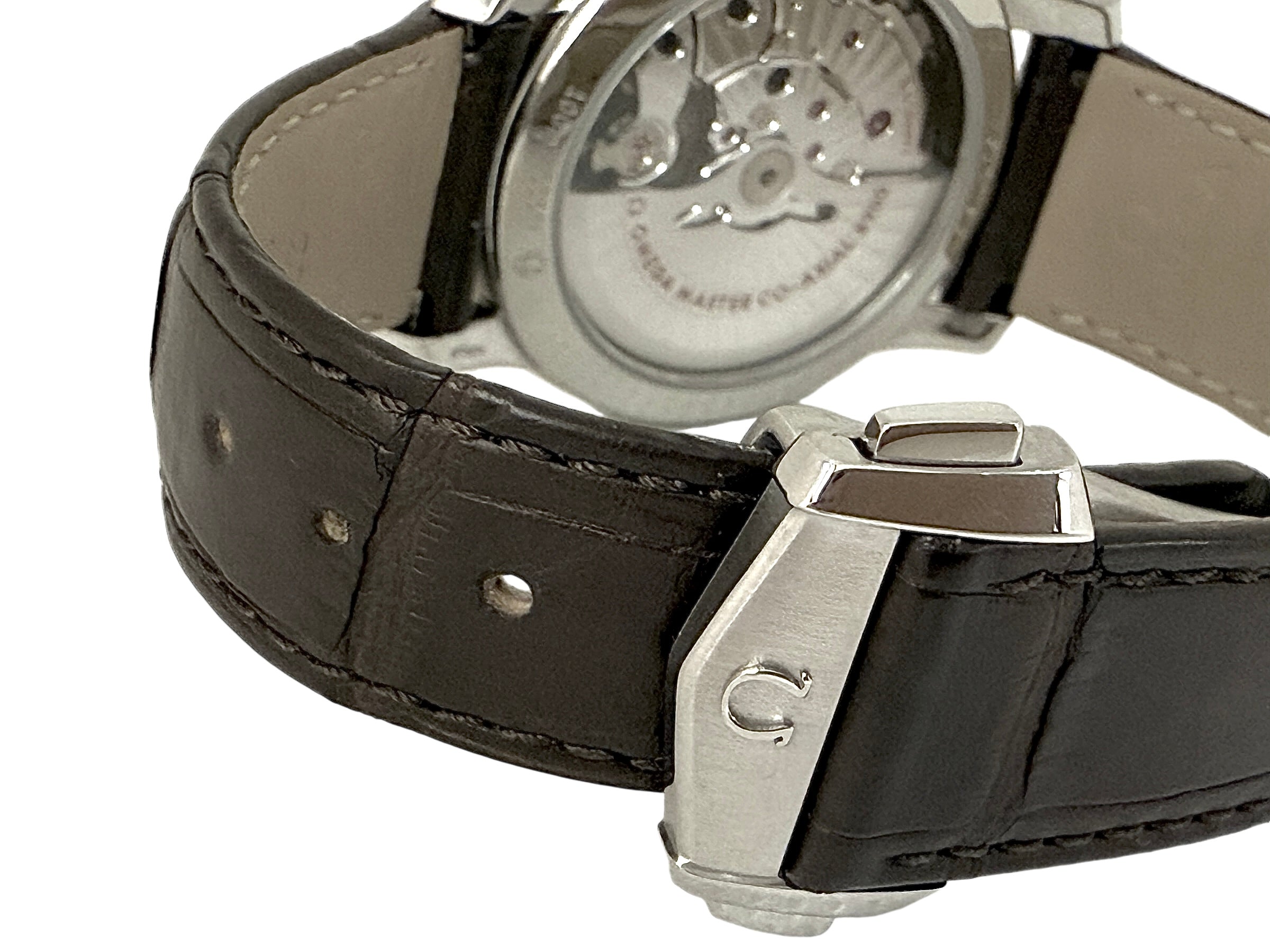 Omega De Ville watch in steel on leather, full set