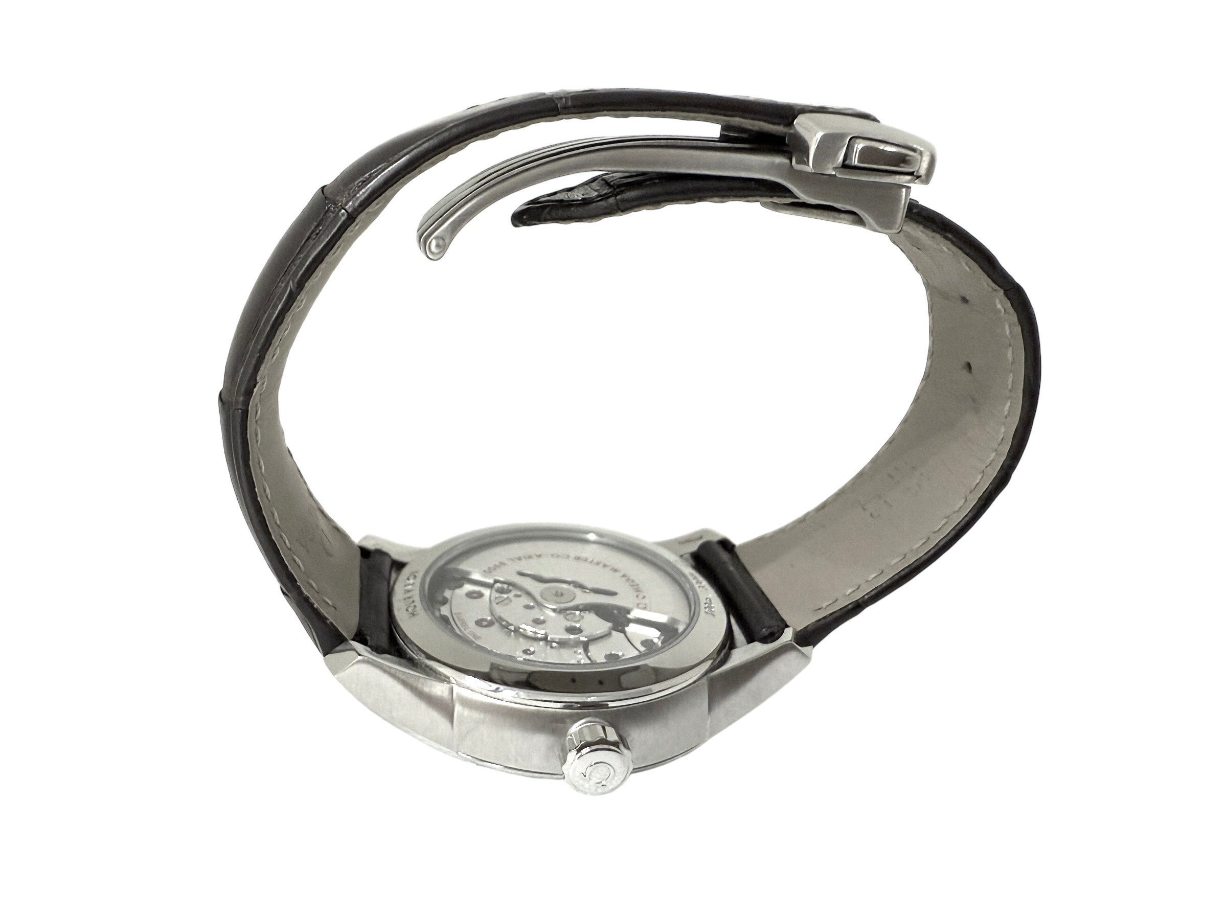 Omega De Ville watch in steel on leather, full set