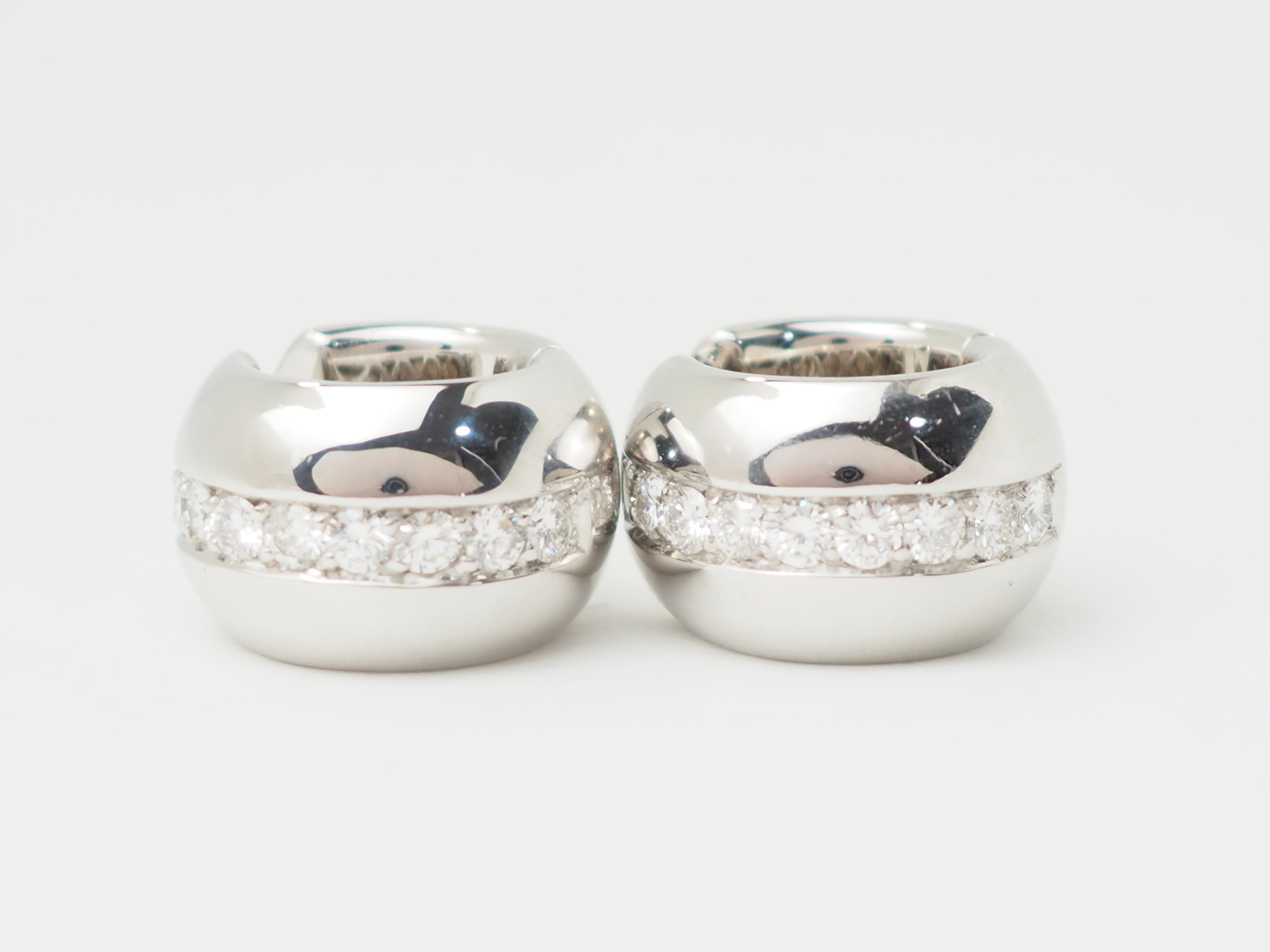 Boucles d'oreilles Créoles en or blanc et diamants