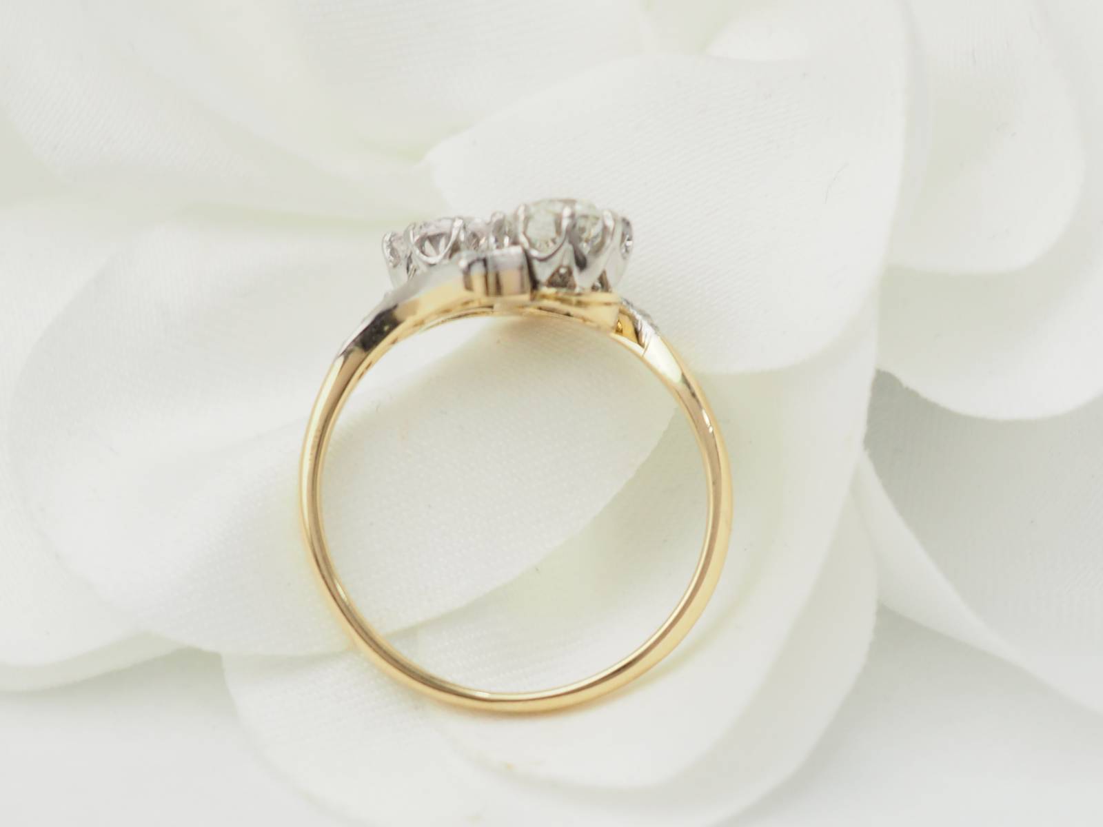 Bague Toi et Moi en or jaune et diamants