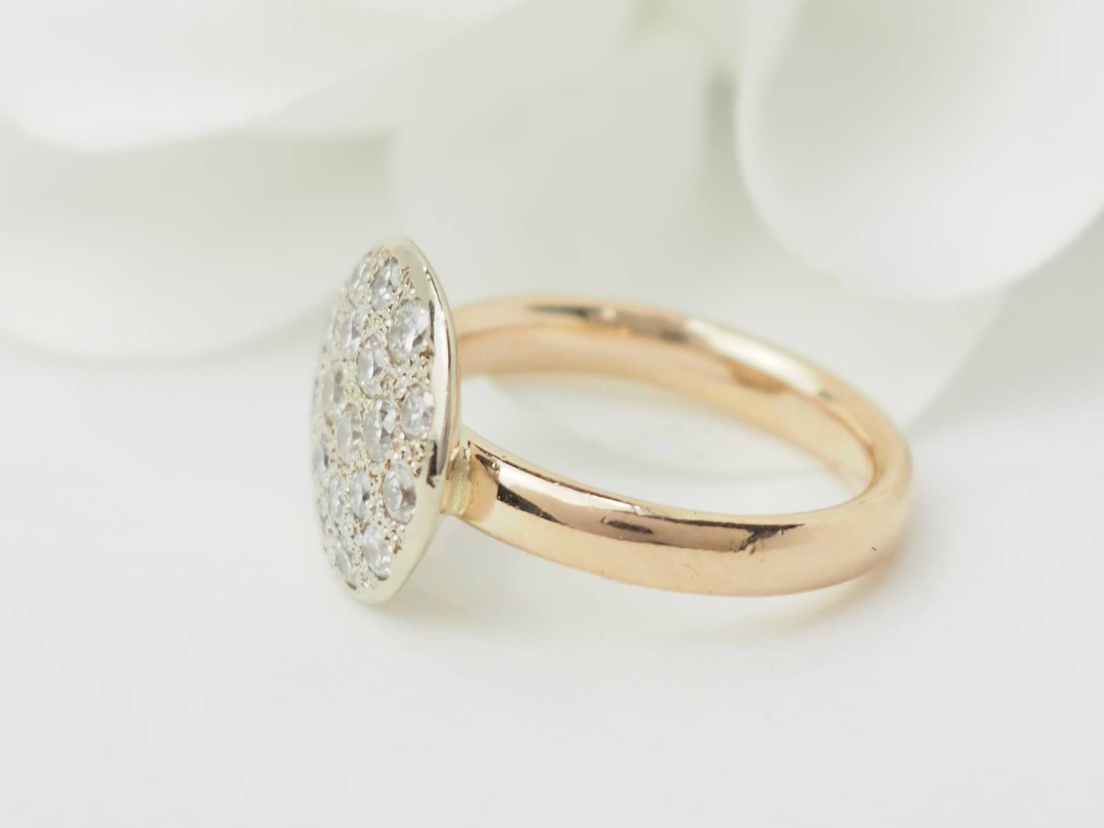 Bague en or jaune et diamants