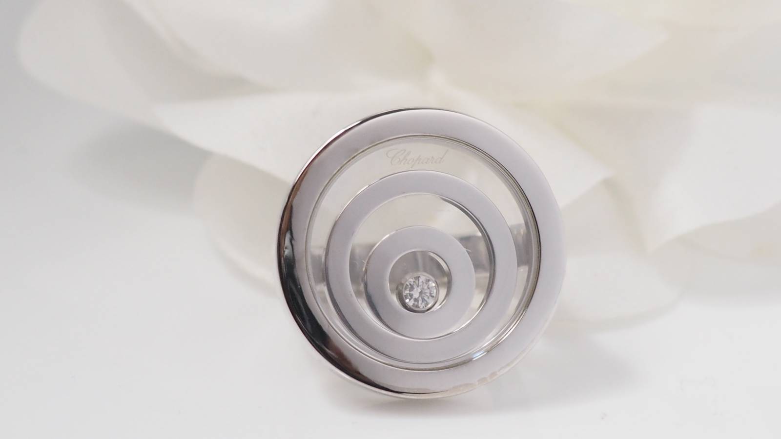 Chopard, bague "Happy Spirit"Or Blanc Diamant mobile