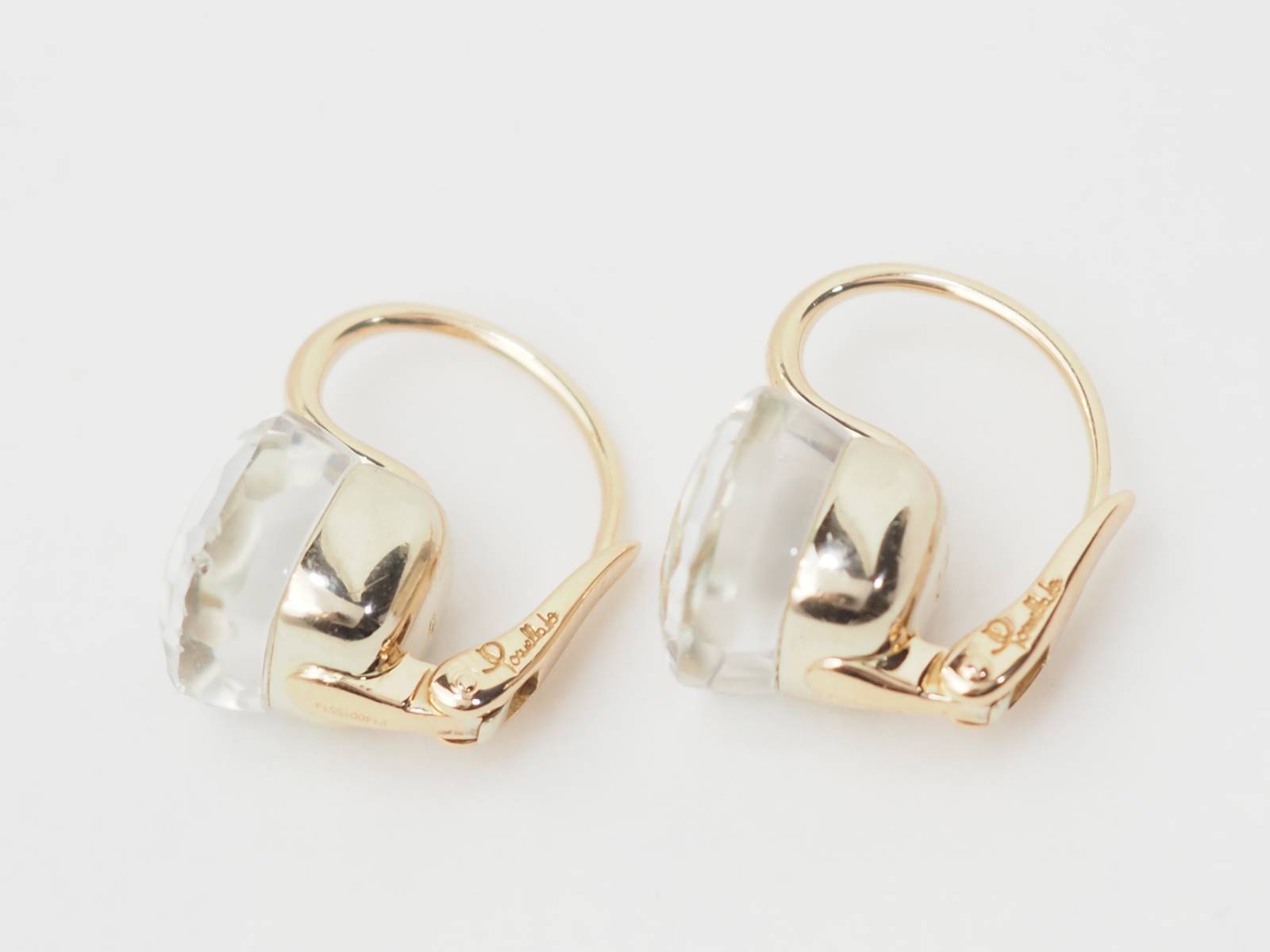 Boucles d'oreilles Pomellato en or rose et Topazes blanches