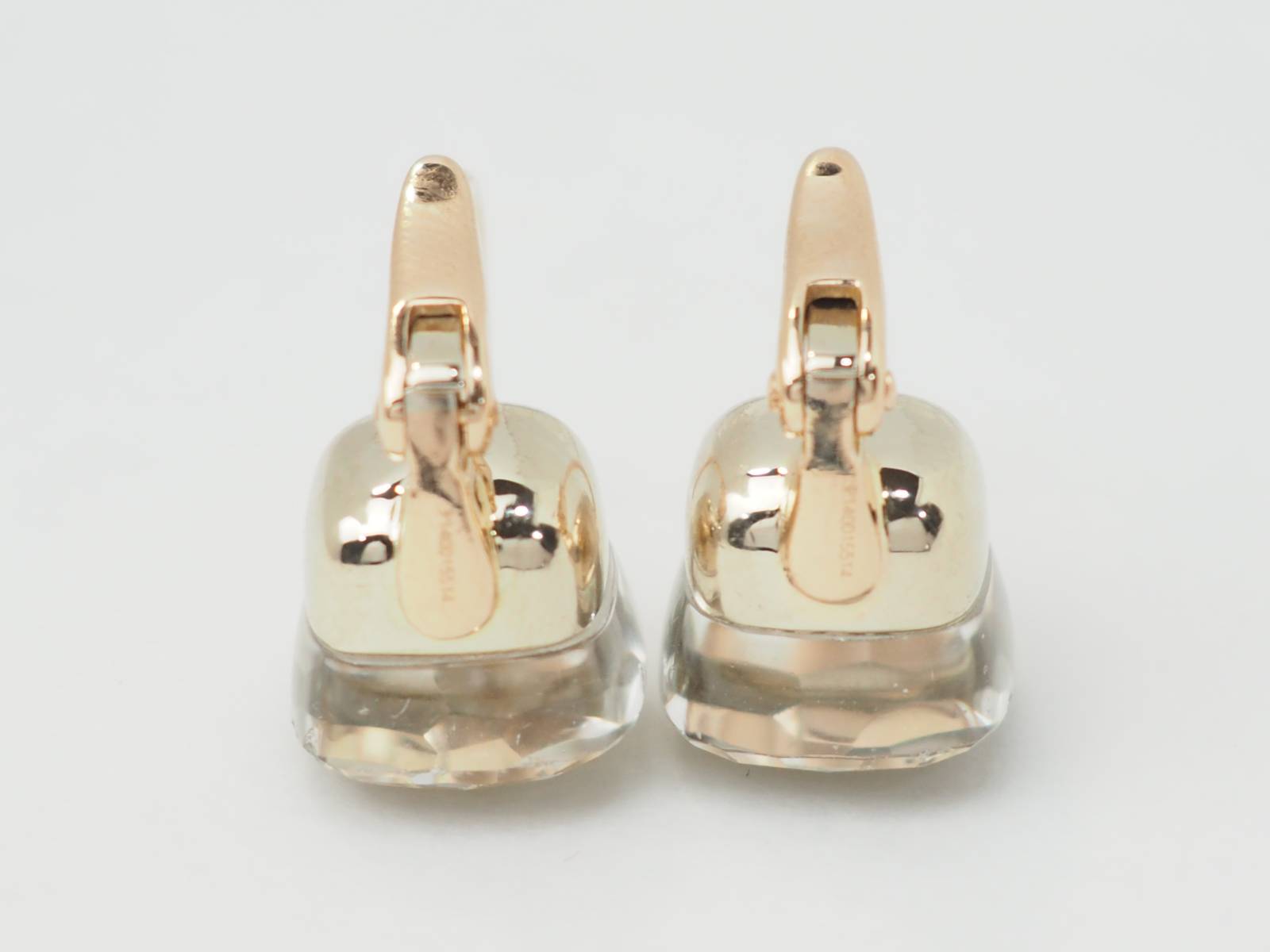 Boucles d'oreilles Pomellato en or rose et Topazes blanches