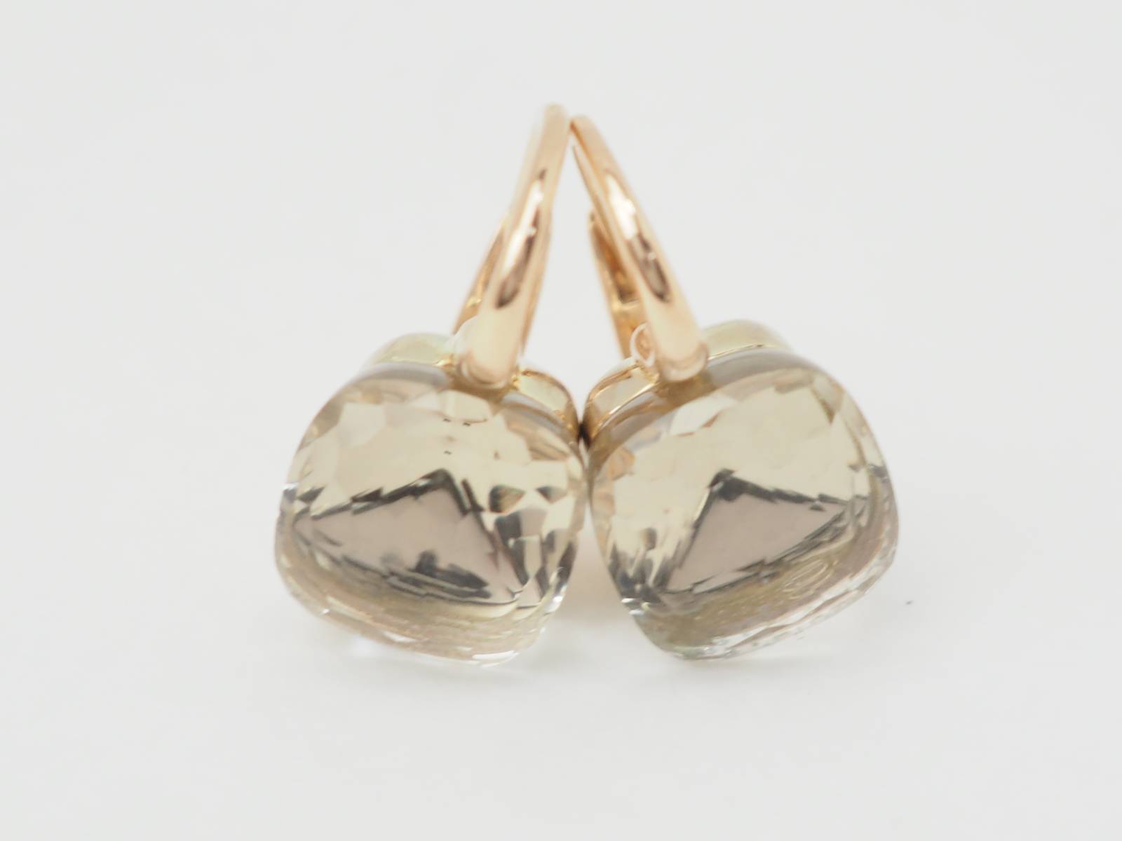 Boucles d'oreilles Pomellato en or rose et Topazes blanches