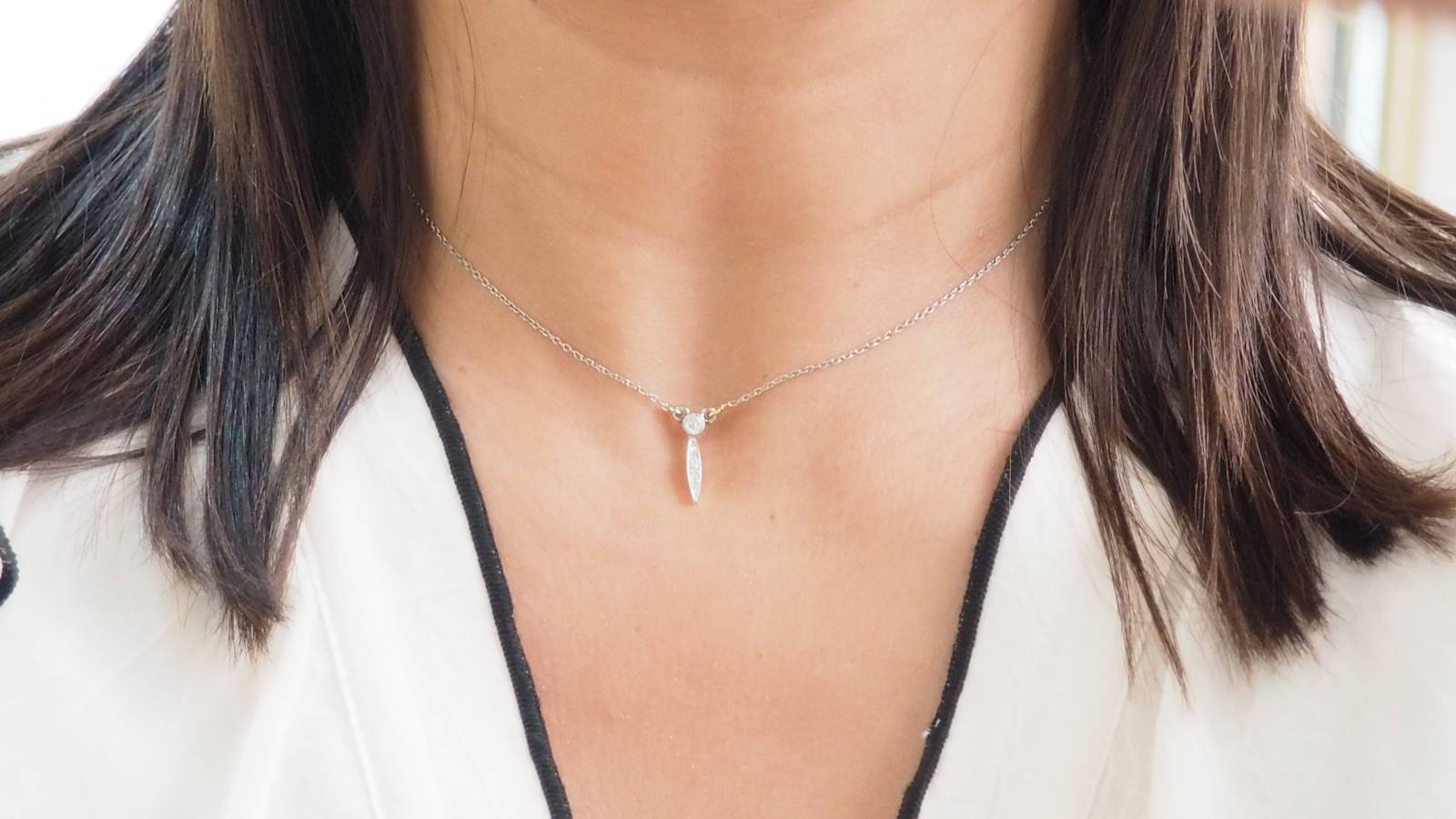 Collier ancien en or platine et diamants