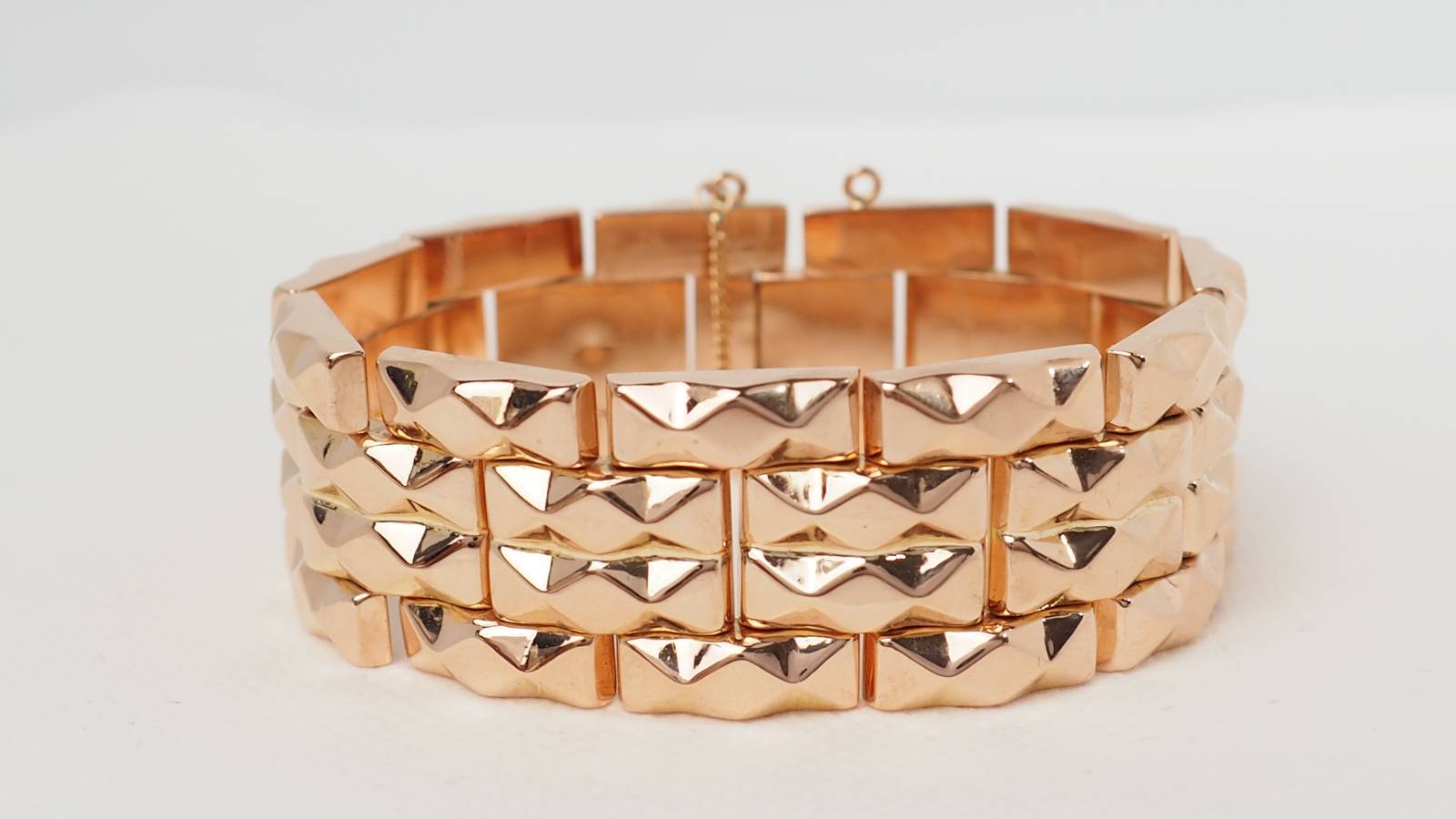 Bracelet tank années 1940 vintage en or rose