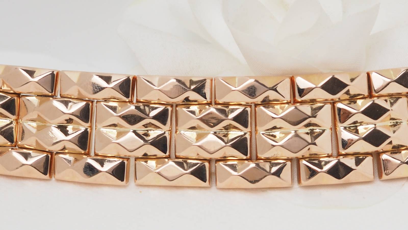 Bracelet tank années 1940 vintage en or rose