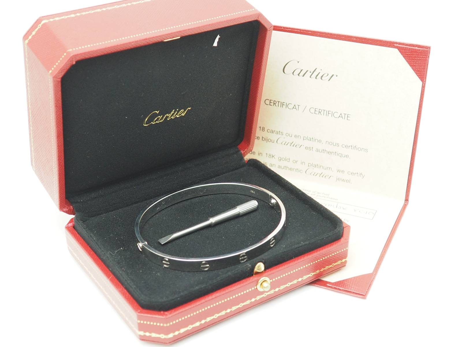 Bracelet Cartier Love en or blanc occasion full set
