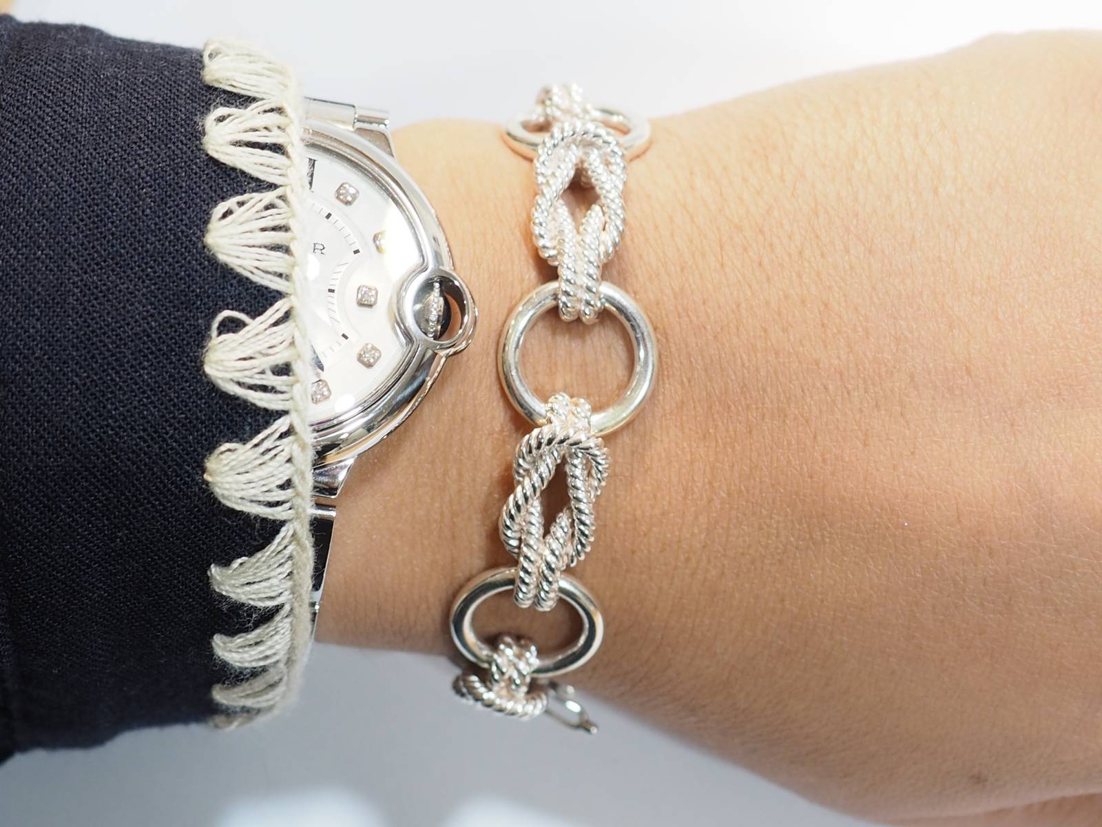 Bracelet Hermès "Audierne" en argent