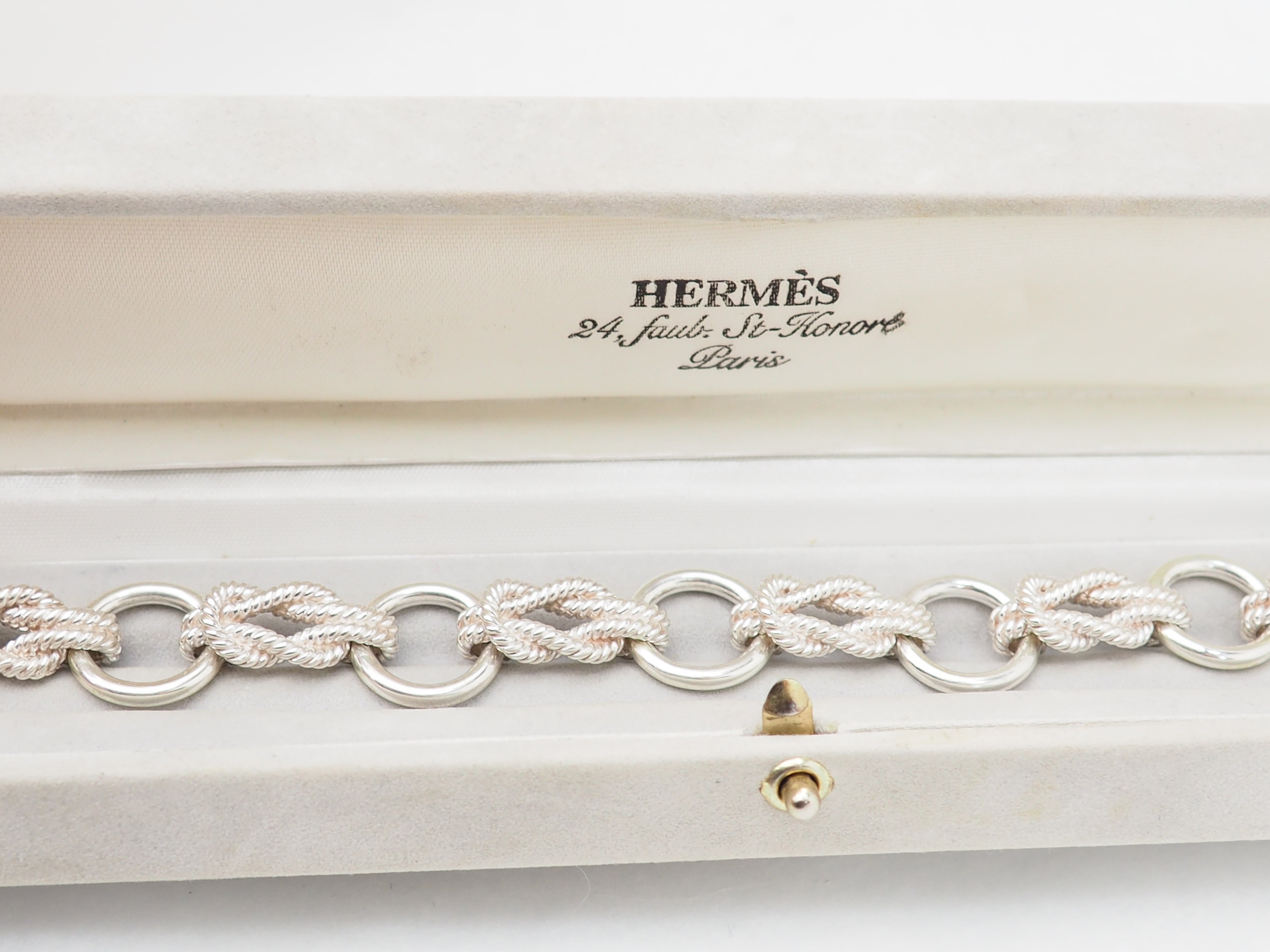 Bracelet Hermès "Audierne" en argent