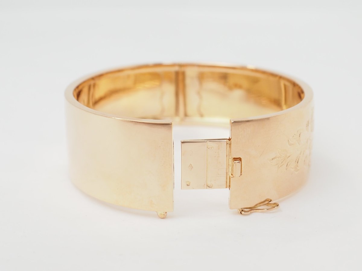 Bracelet ancien à décor floral en or rose - Maison Eloe