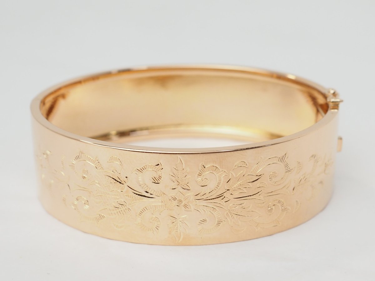 Bracelet ancien à décor floral en or rose - Maison Eloe