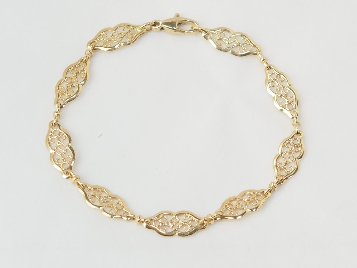 Bracelet ancien maille filigrane en or jaune - Maison Eloe