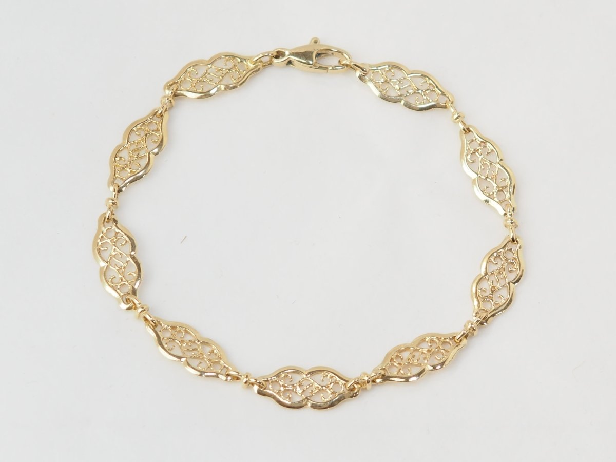 Bracelet ancien maille filigrane en or jaune - Maison Eloe