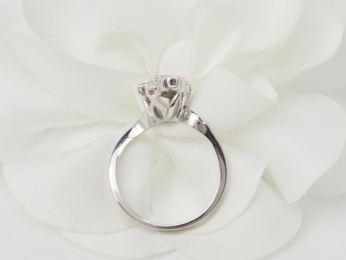 Bague vintage en or blanc et diamants - Maison Eloe