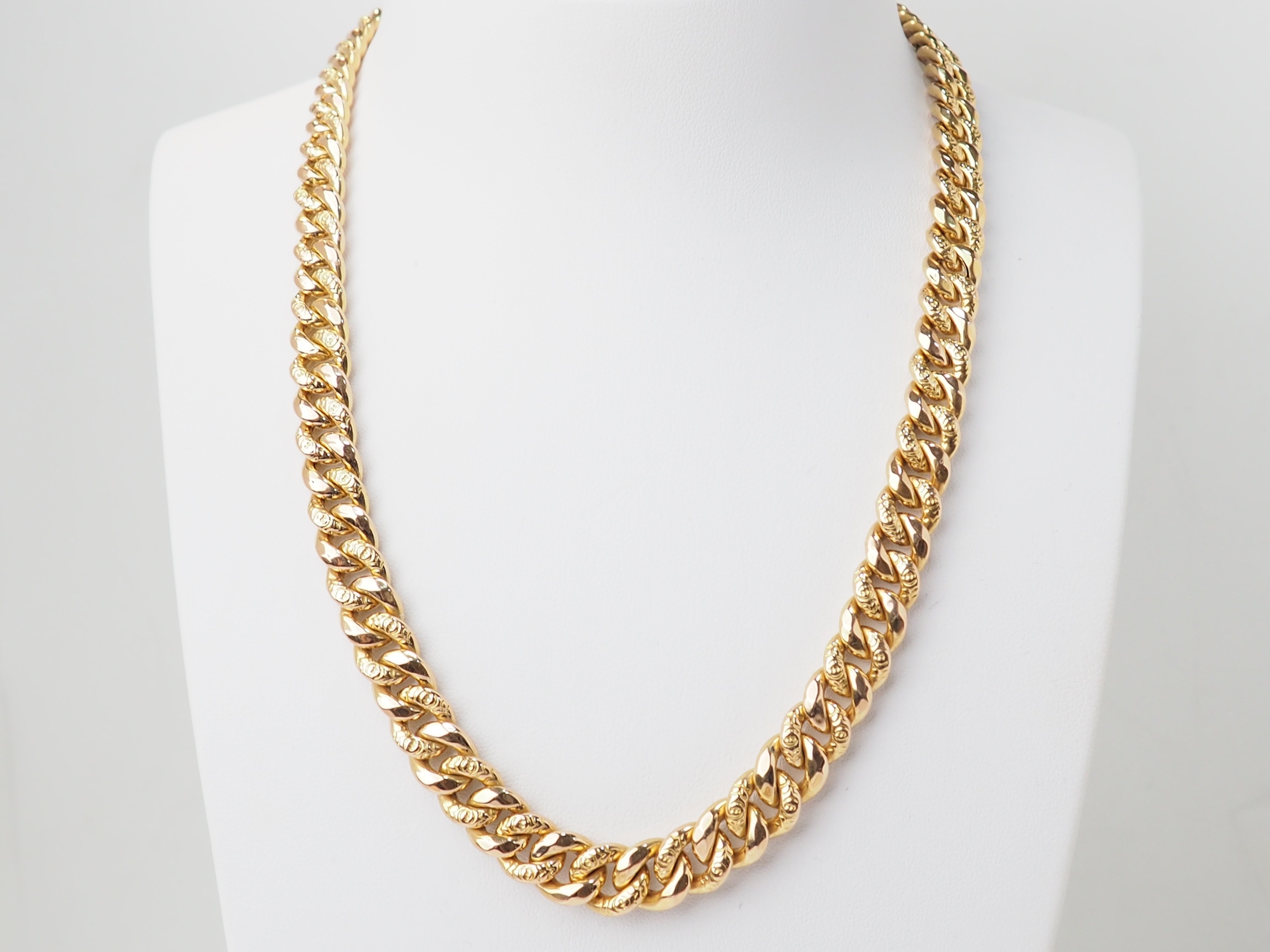 Collier Vintage maille gourmette en or jaune