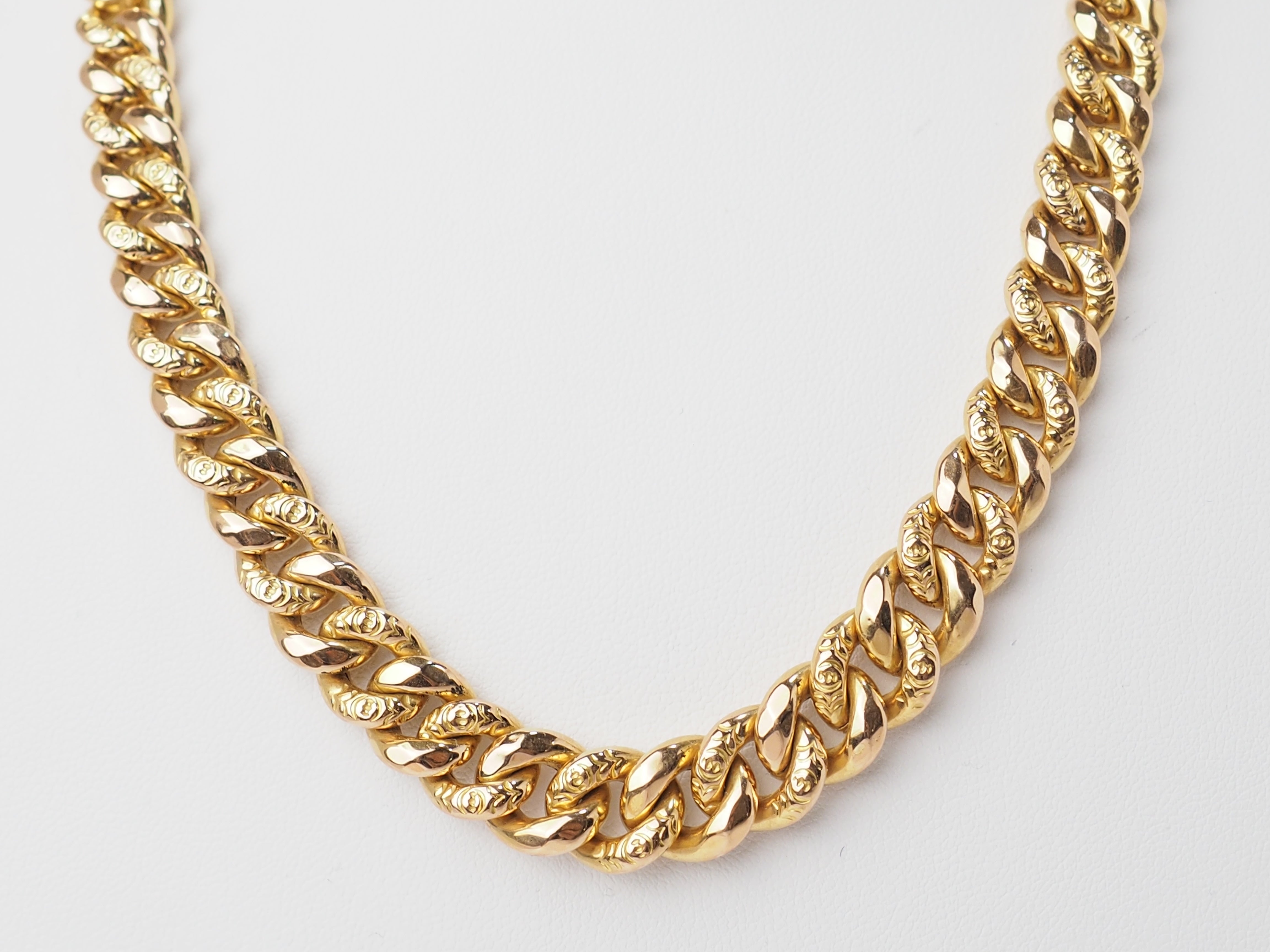 Collier Vintage maille gourmette en or jaune