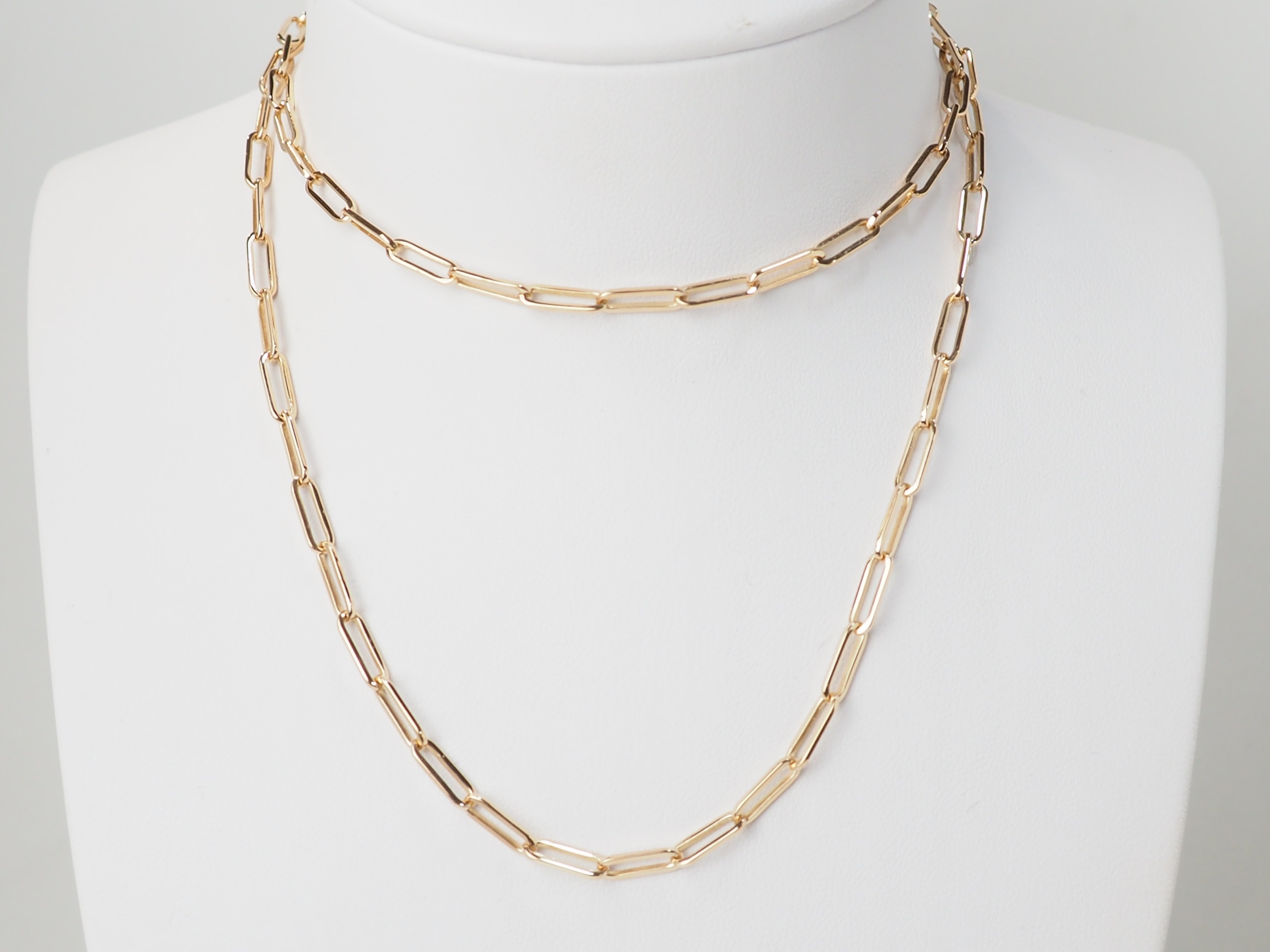 Sautoir maille rectangle en or jaune