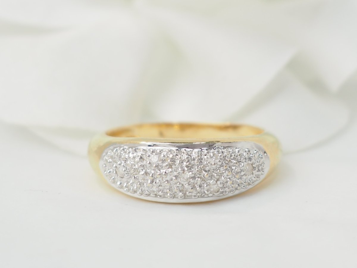 Bague jonc en or bicolore et diamants - Maison Eloe