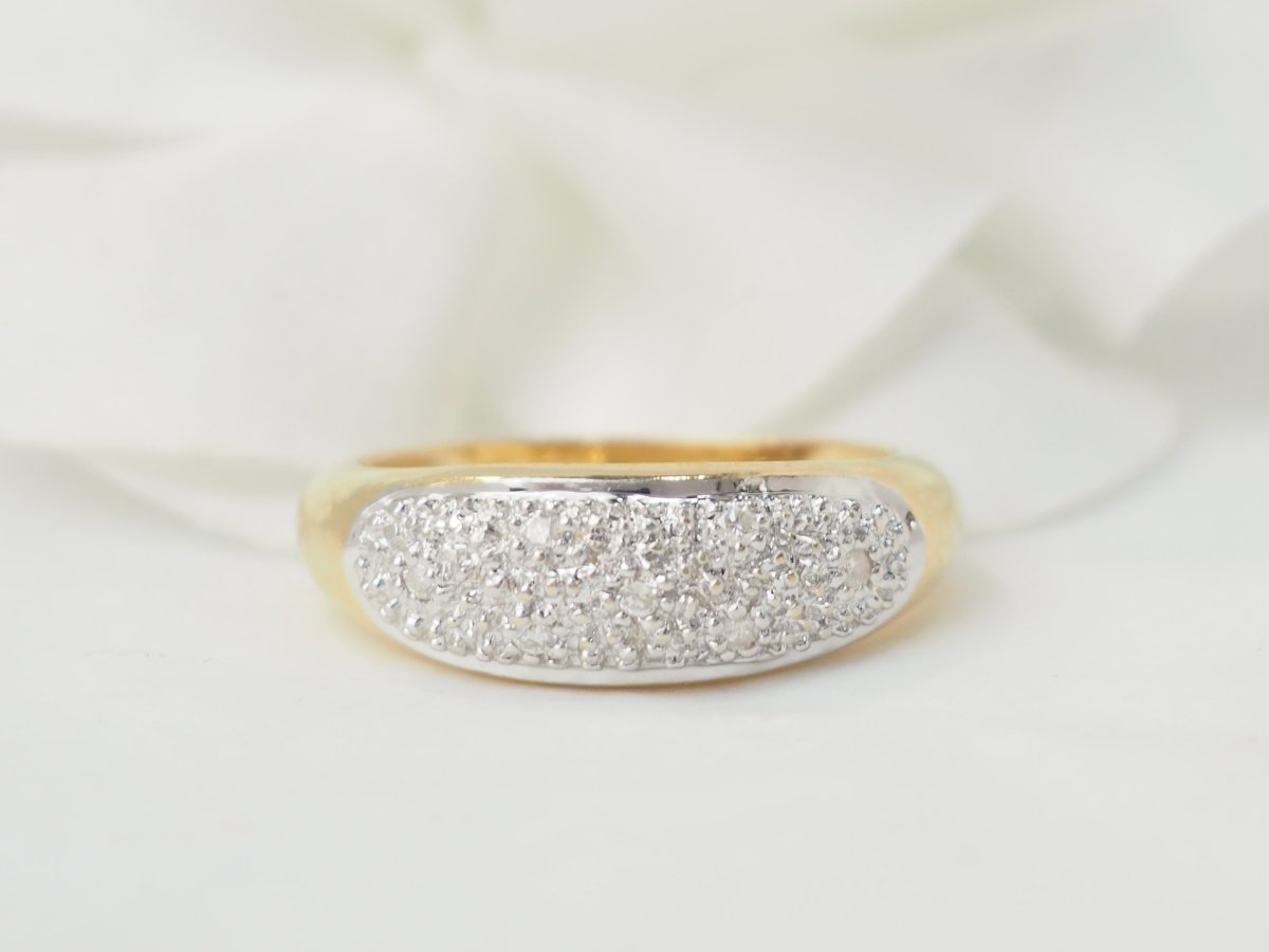 Bague jonc en or bicolore et diamants - Maison Eloe