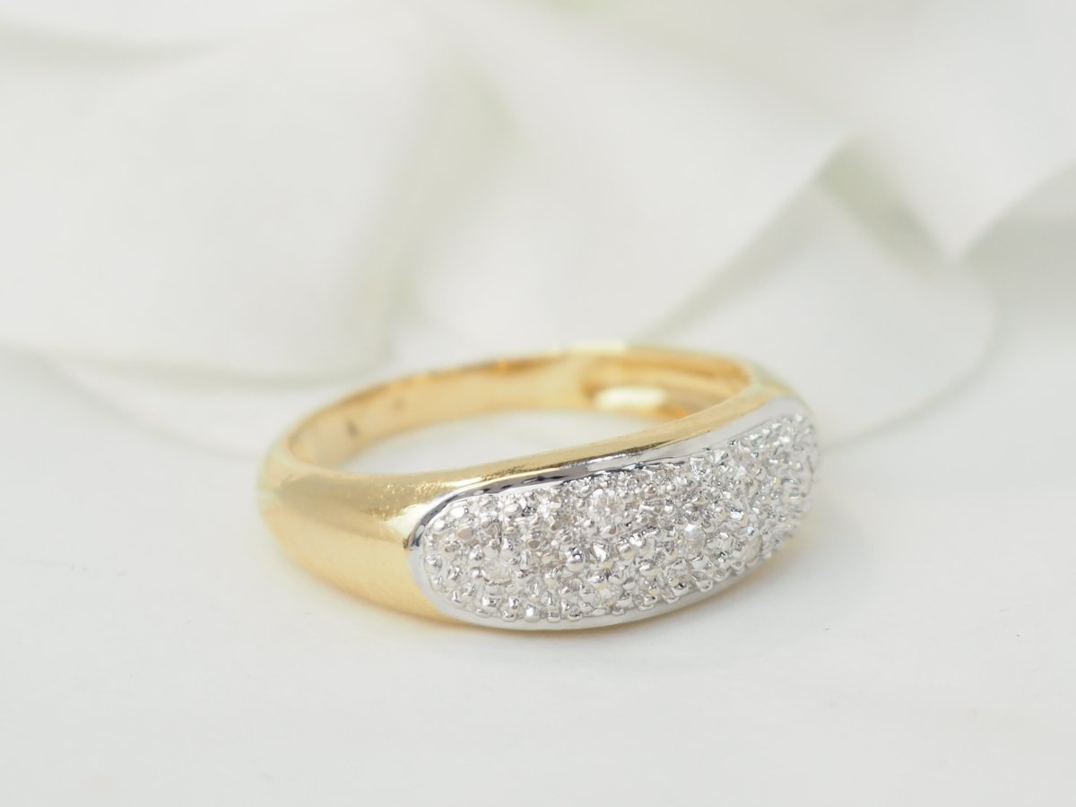 Bague jonc en or bicolore et diamants - Maison Eloe