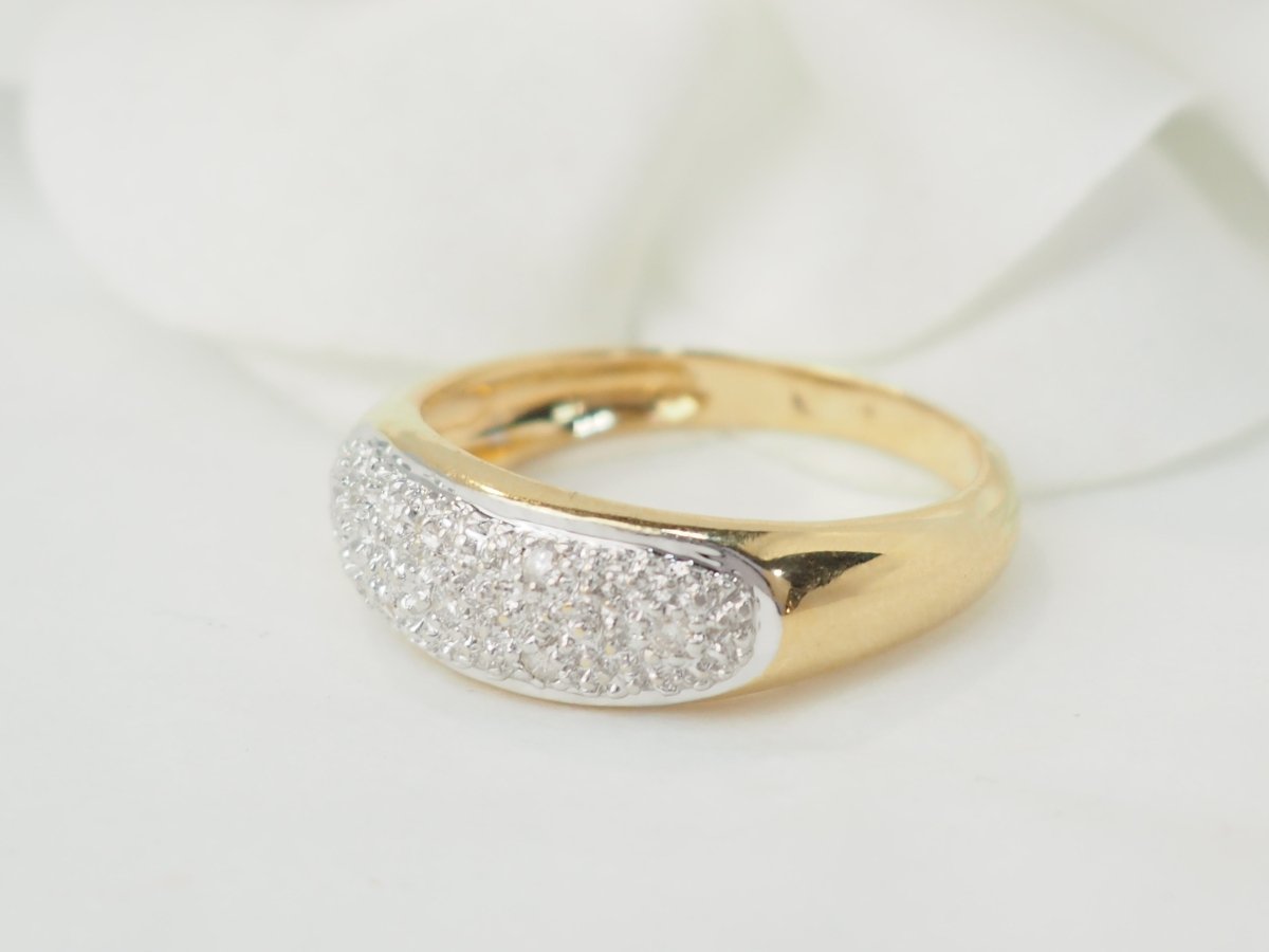 Bague jonc en or bicolore et diamants - Maison Eloe