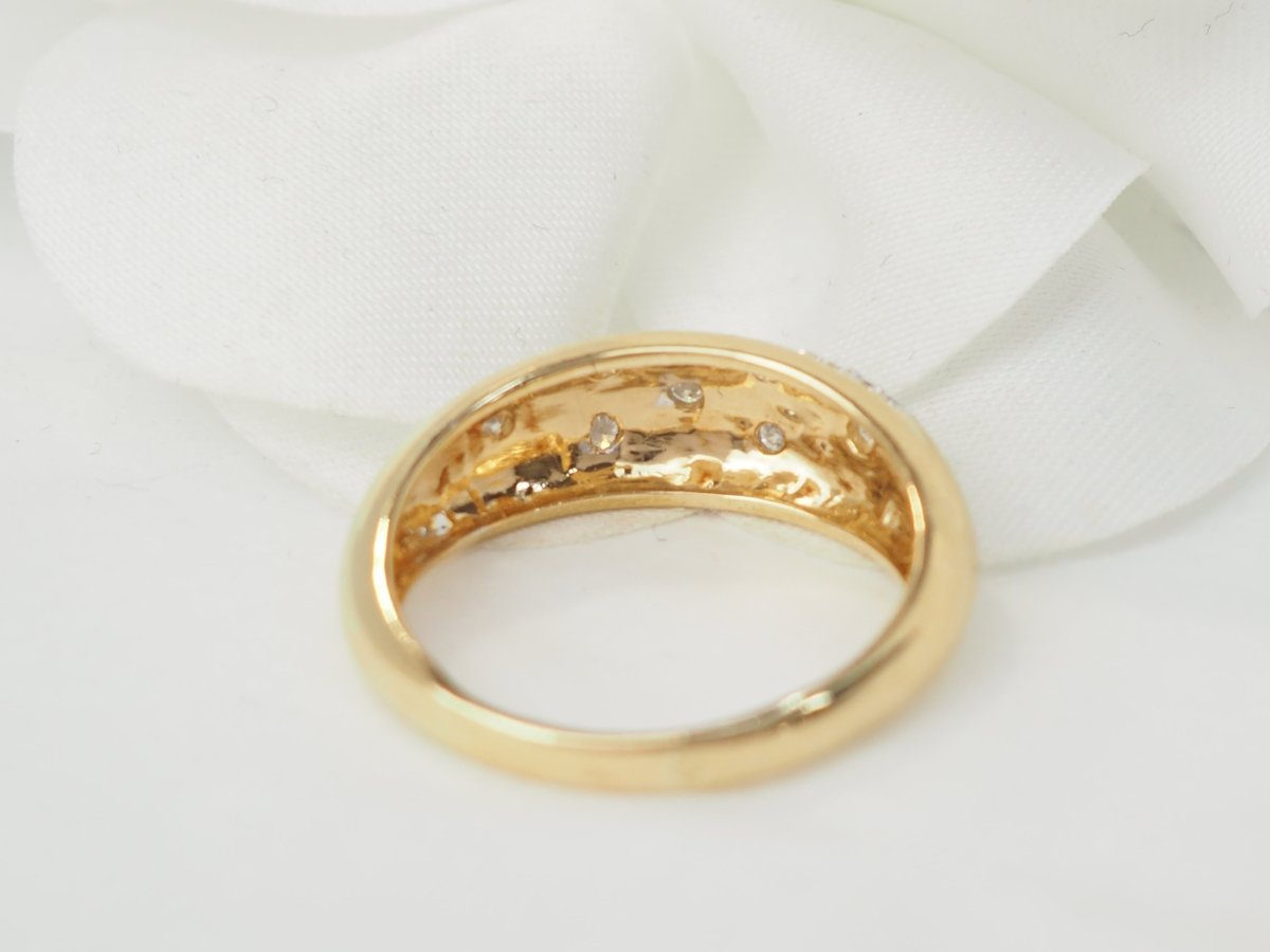 Bague jonc en or bicolore et diamants - Maison Eloe