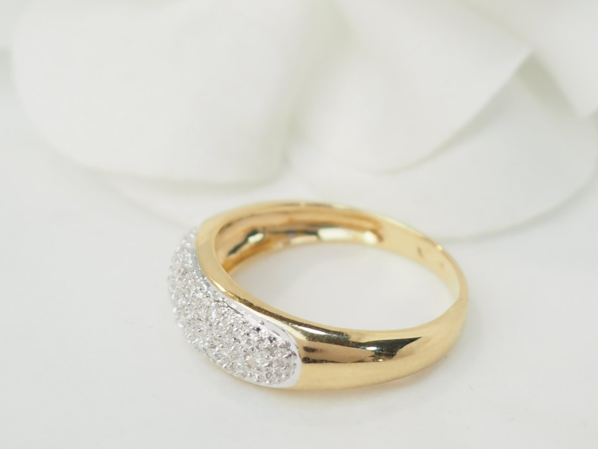 Bague jonc en or bicolore et diamants - Maison Eloe