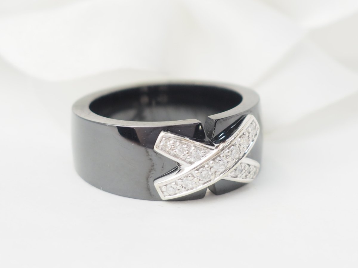 Bague en or blanc et céramique - Maison Eloe