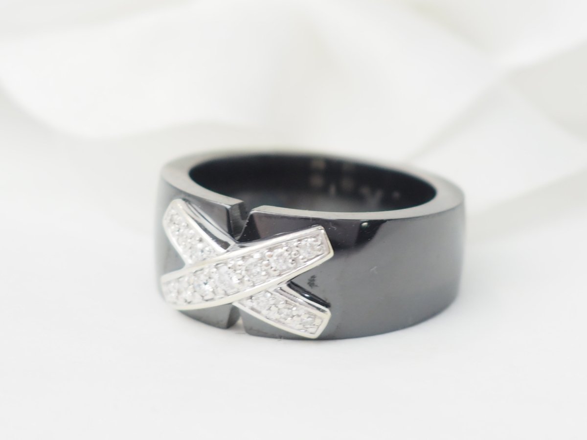 Bague en or blanc et céramique - Maison Eloe