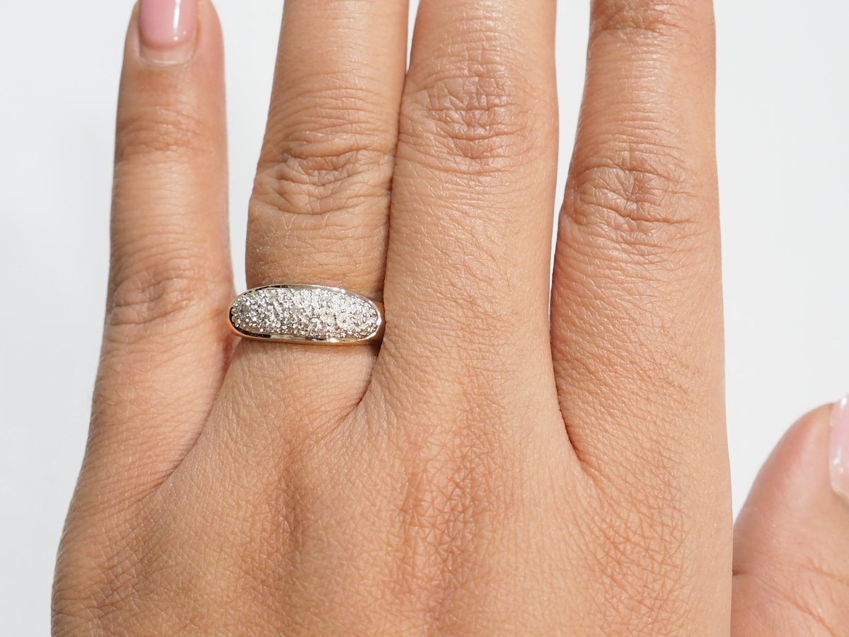 Bague jonc en or bicolore et diamants - Maison Eloe