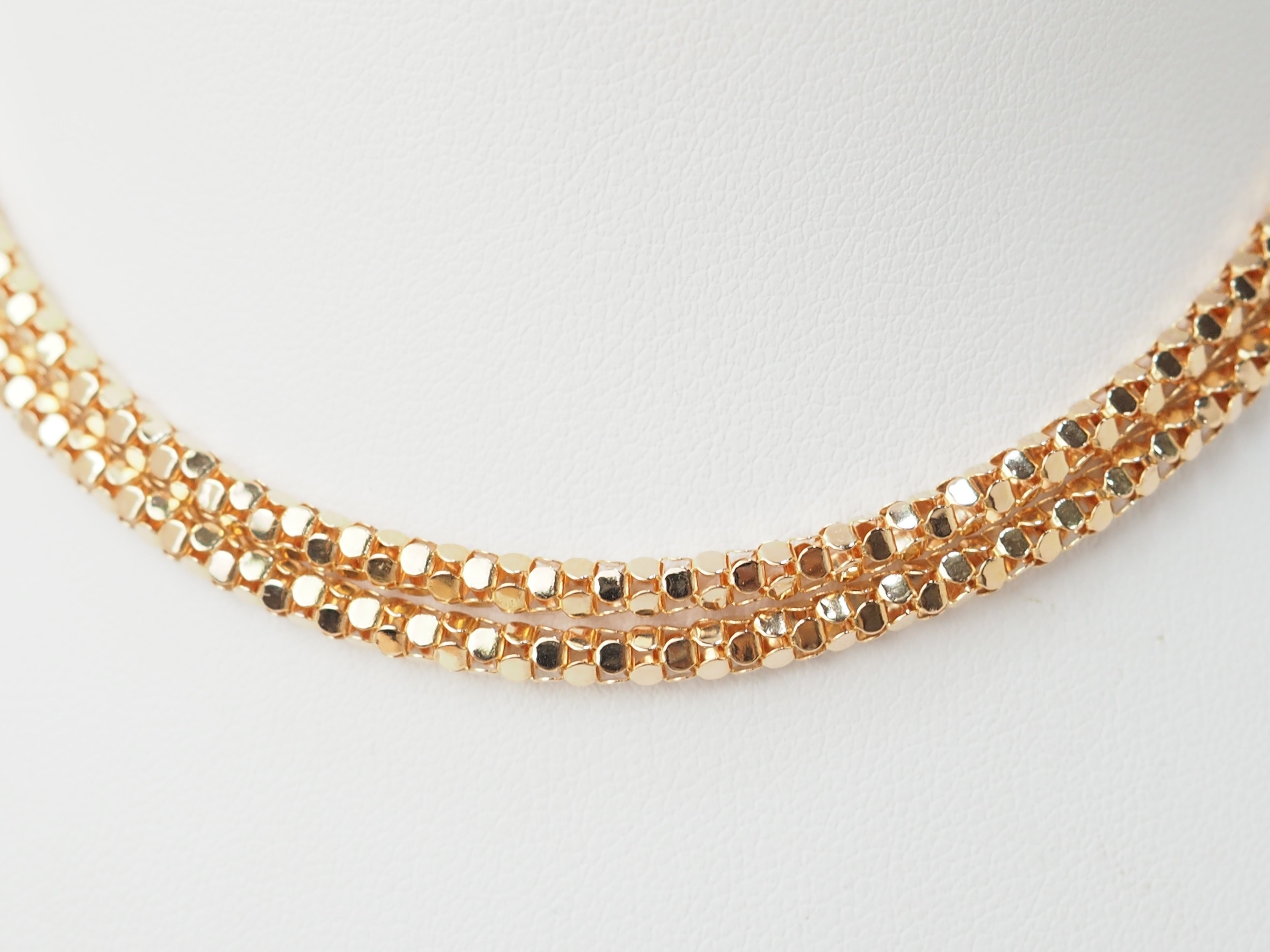 Collier en or rose, maille venitienne ronde