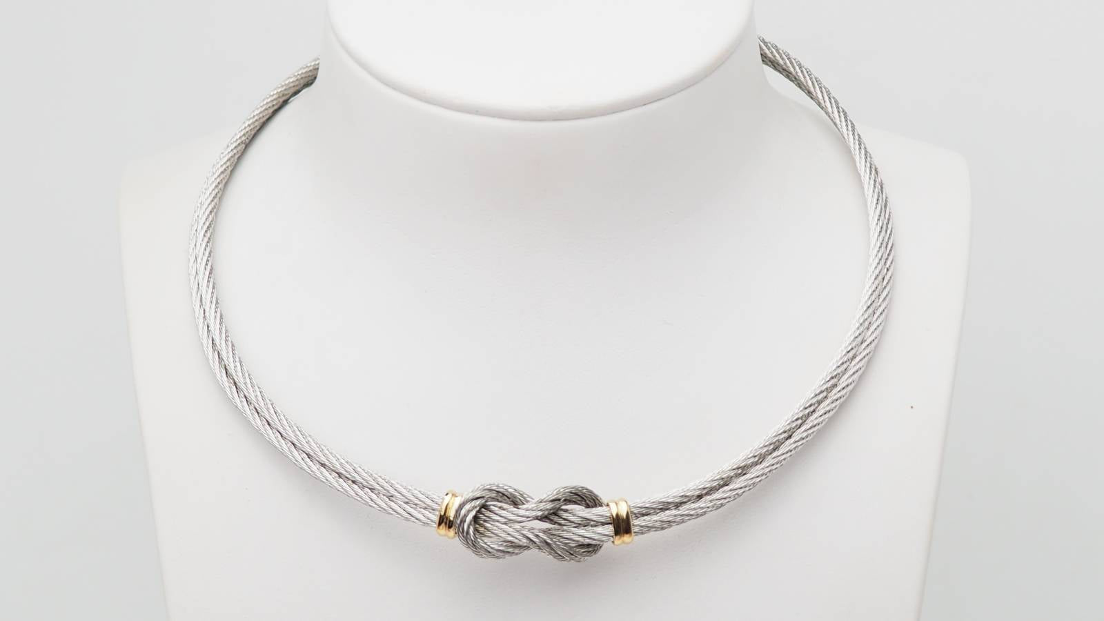 Collier FRED force 10 vintage en or jaune et acier