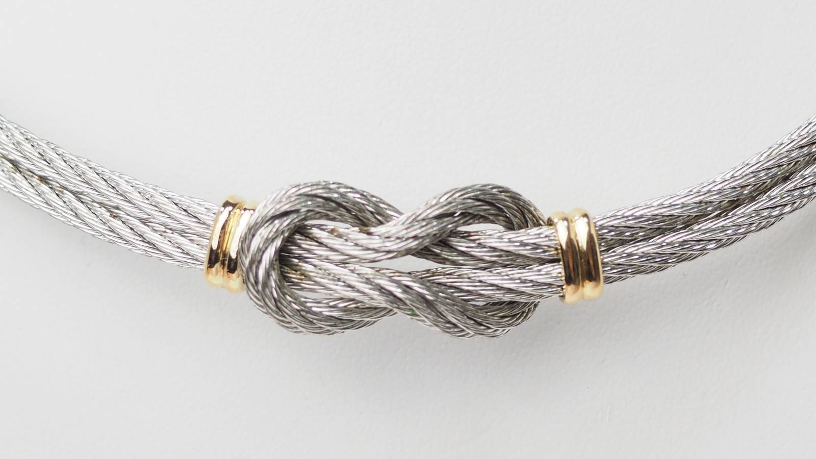 Collier FRED force 10 vintage en or jaune et acier