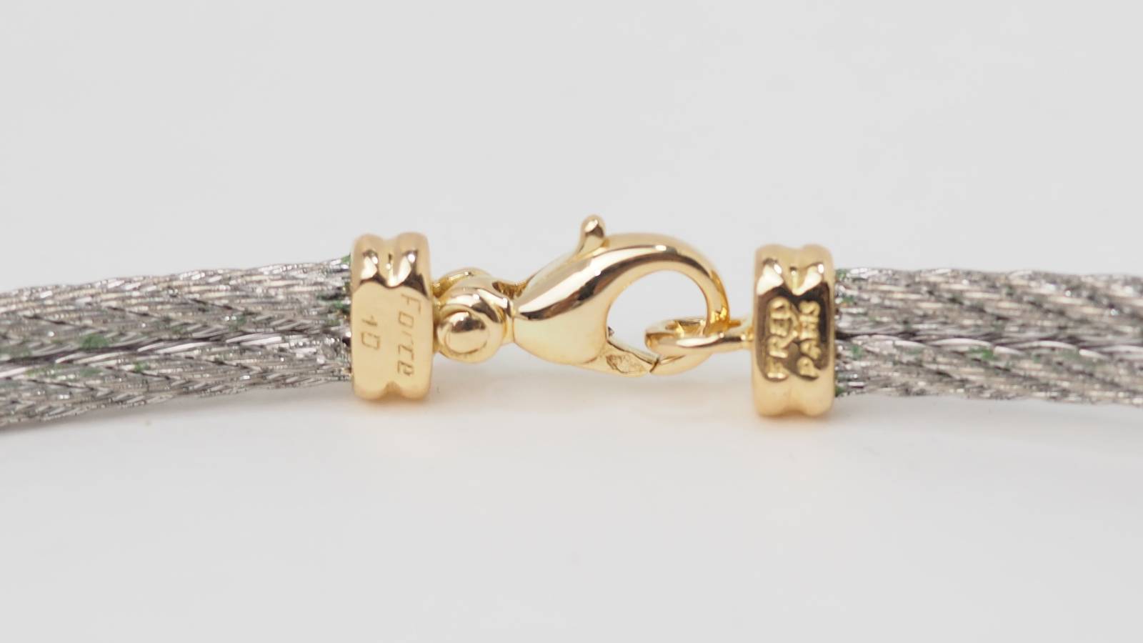 Collier FRED force 10 vintage en or jaune et acier