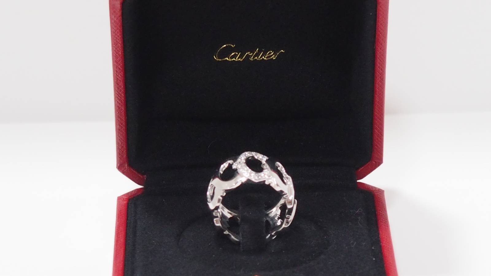 Cartier C collection ring in white gold and diamonds