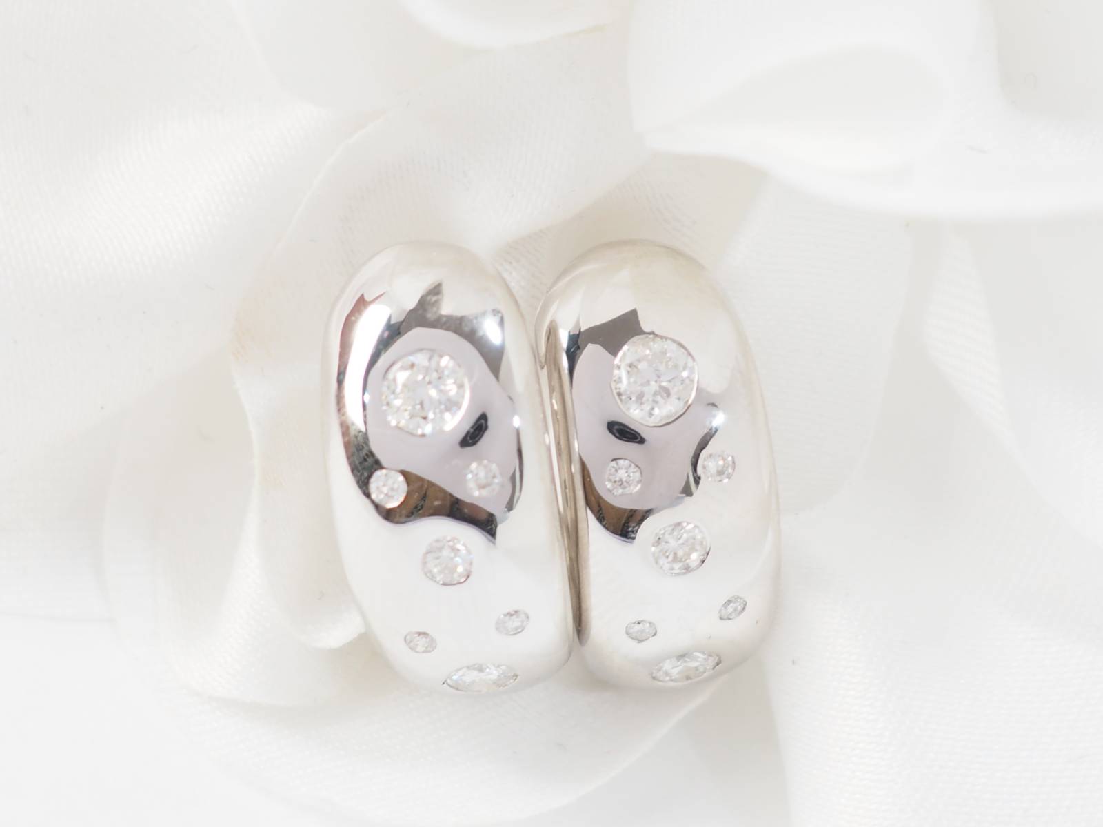 Boucles d'Oreilles En Or Blanc Et Diamants