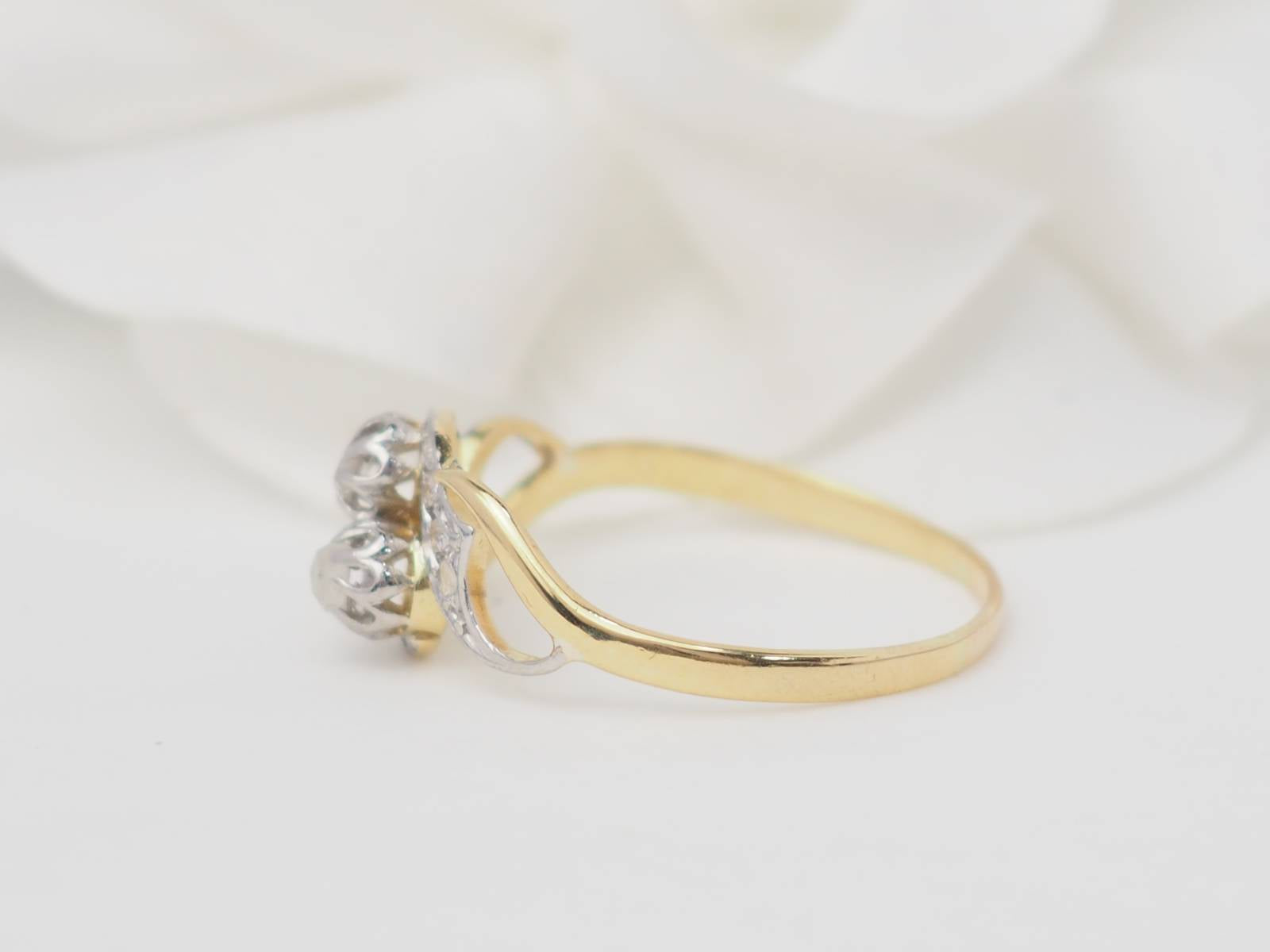 Bague Toi & Moi en or bicolore et diamants