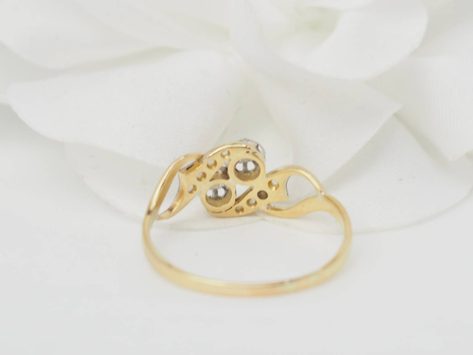 Bague Toi & Moi en or bicolore et diamants