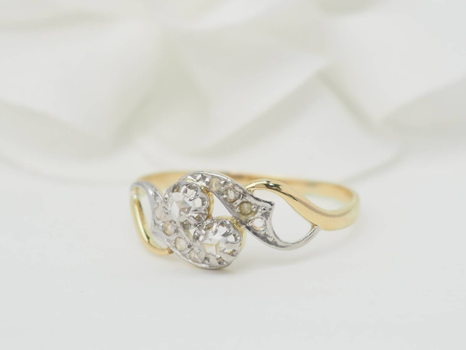 Bague Toi & Moi en or bicolore et diamants