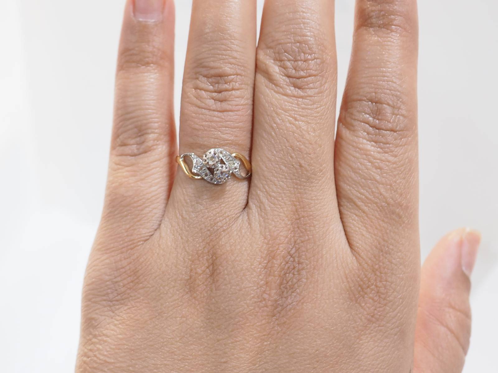 Bague Toi & Moi en or bicolore et diamants