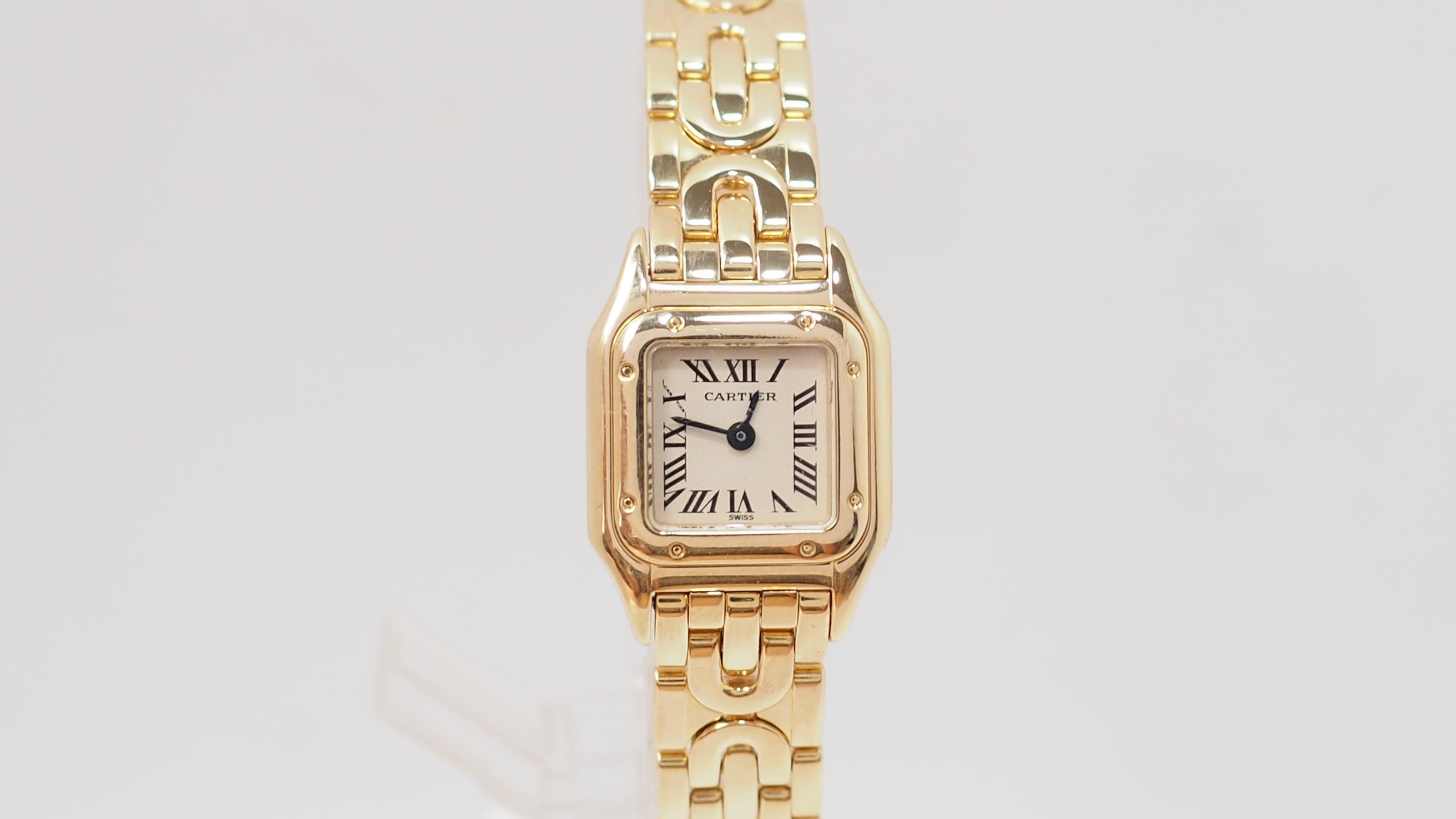 Montre Mini Panthère vintage de Cartier en or jaune