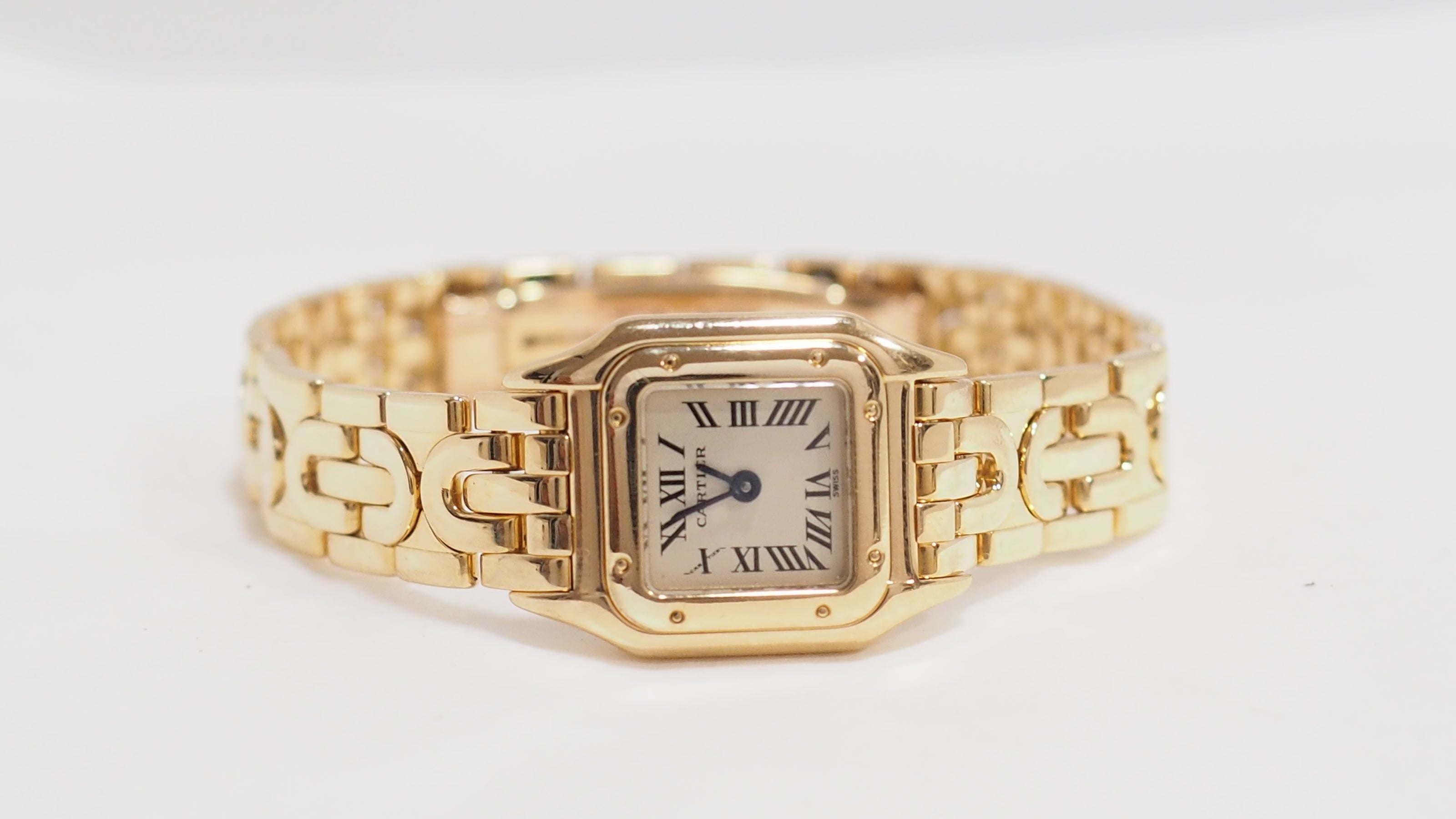 Montre Mini Panthère vintage de Cartier en or jaune