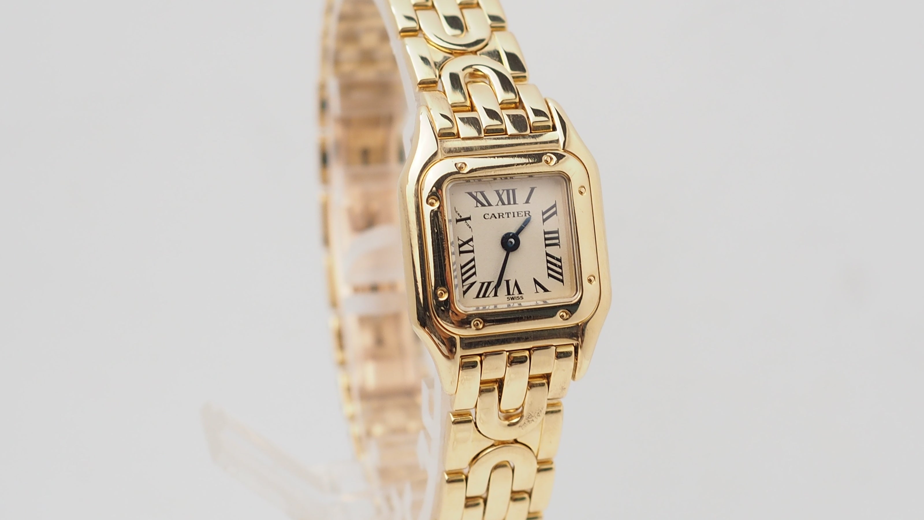 Montre Mini Panthère vintage de Cartier en or jaune