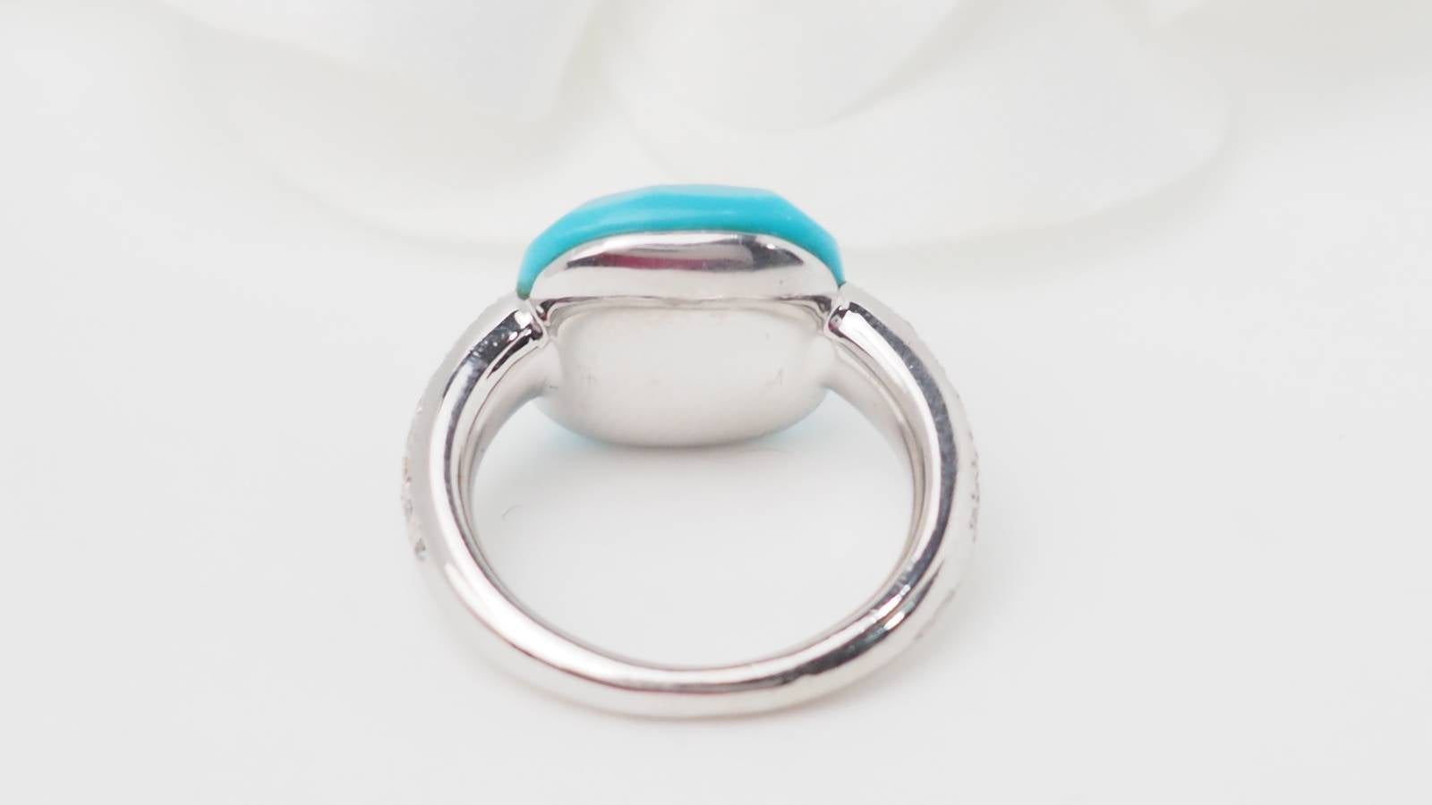 Bague Pomellato Capri en or blanc, Turquoise et diamants